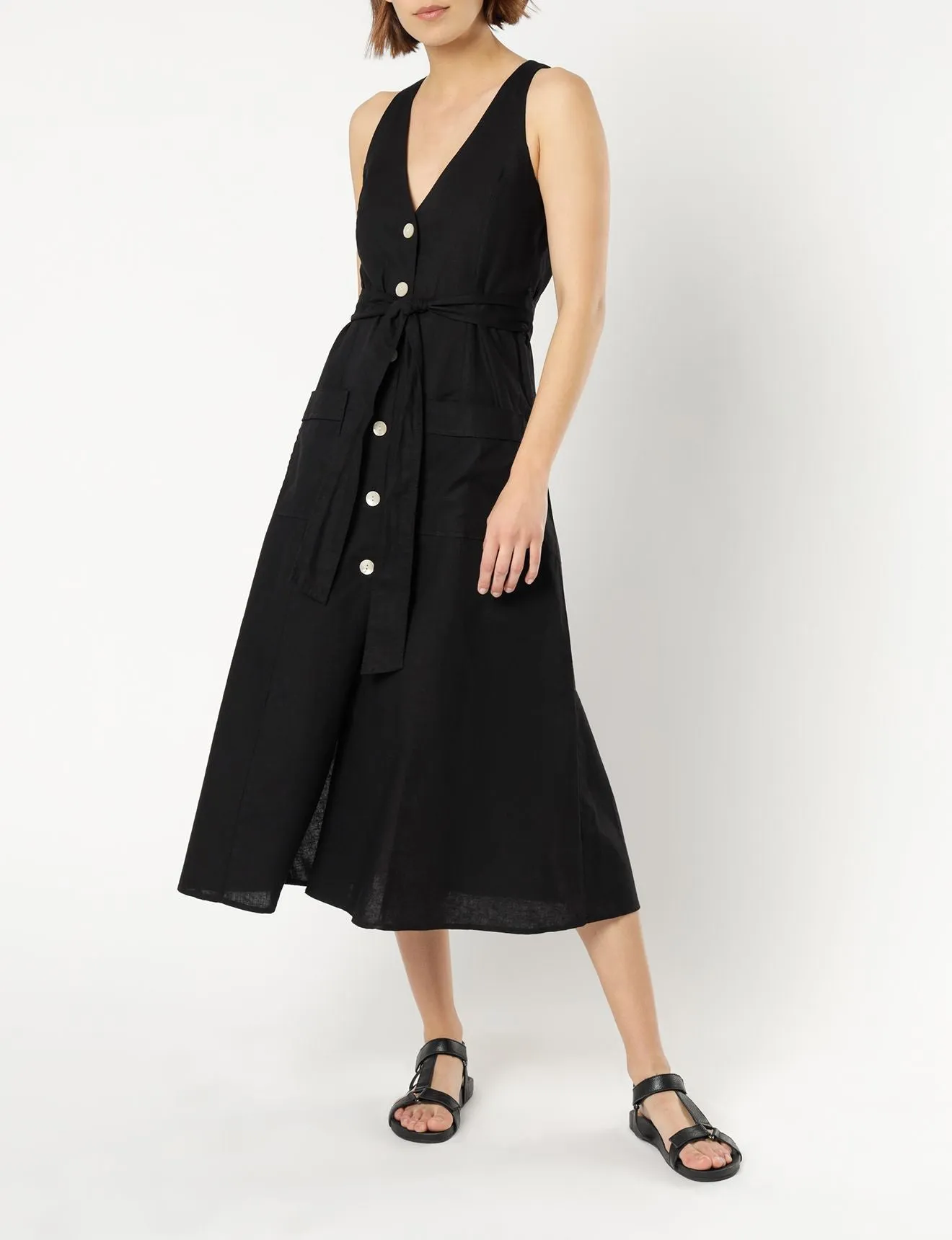 KORA LINEN MIDI DRESS sold by Nude Lucy product image thumbnail 2