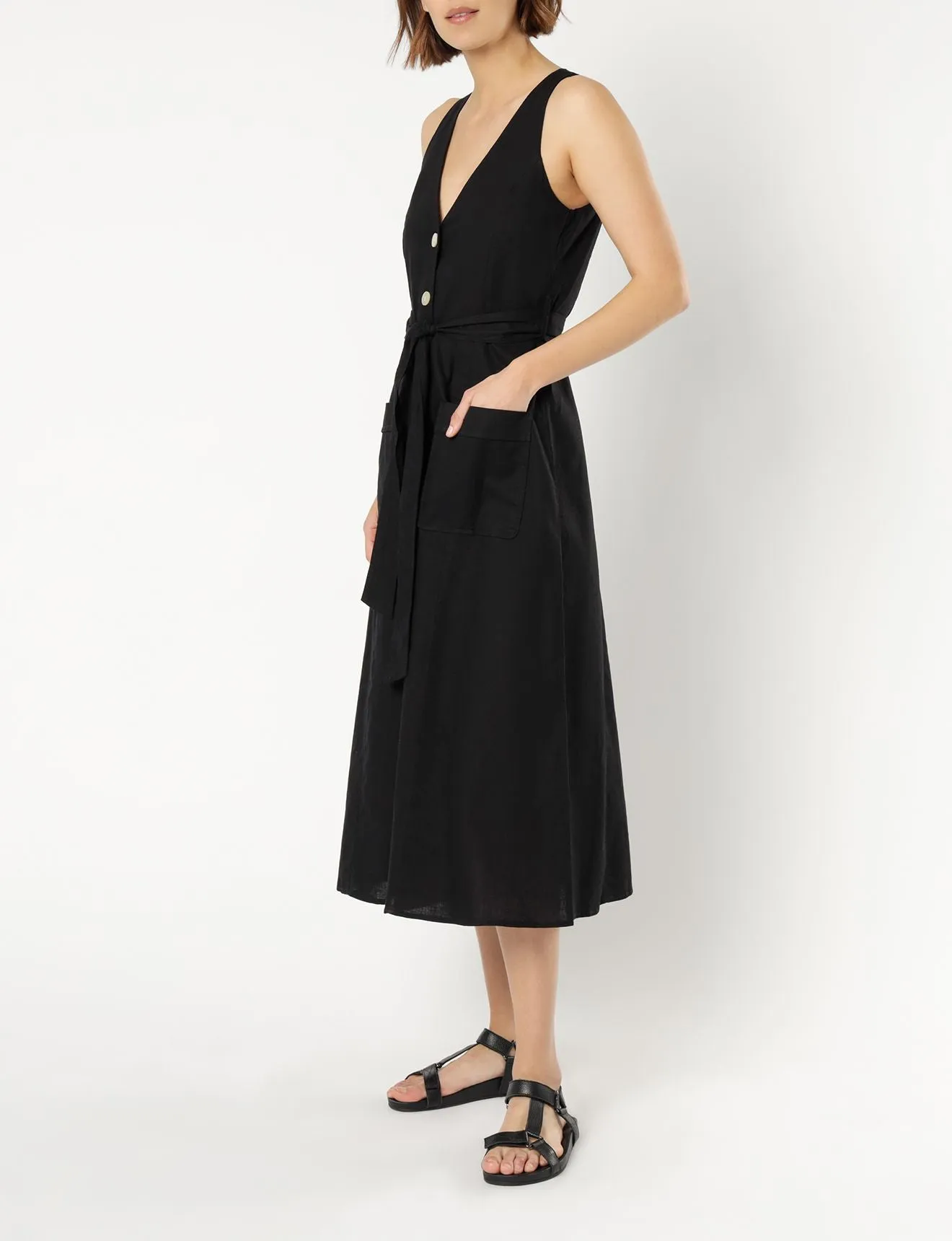 KORA LINEN MIDI DRESS sold by Nude Lucy product image thumbnail 3