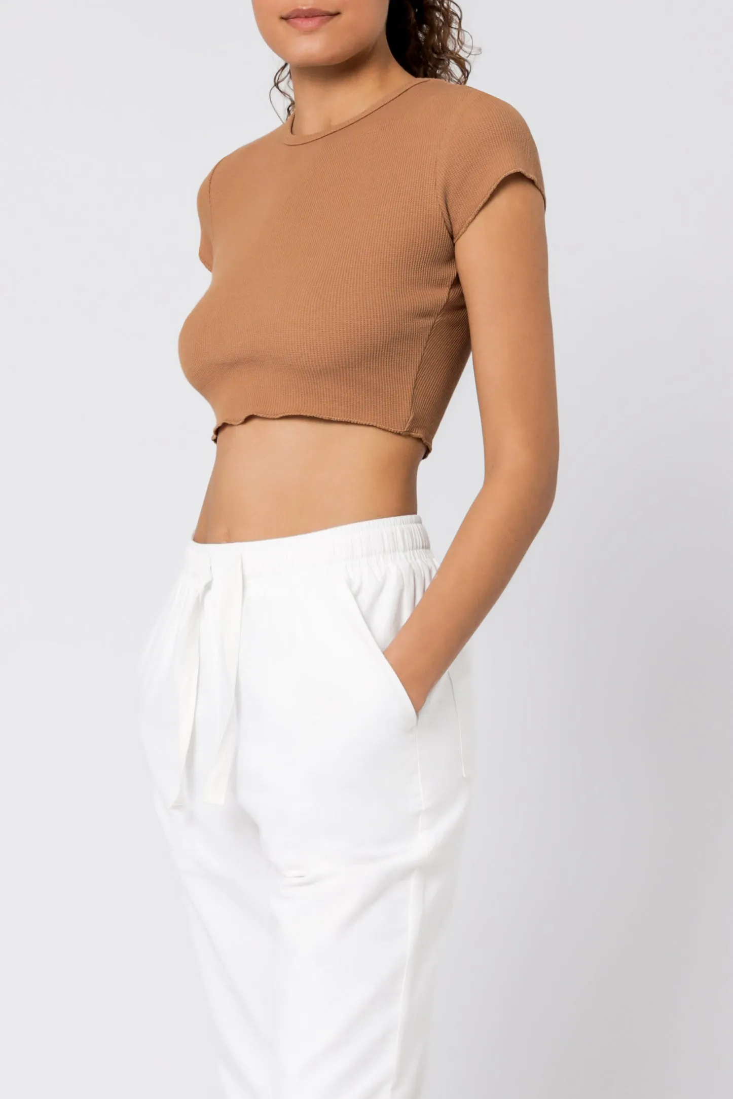 CAMERON BASIC WAFFLE TEE sold by Nude Lucy product image thumbnail 2