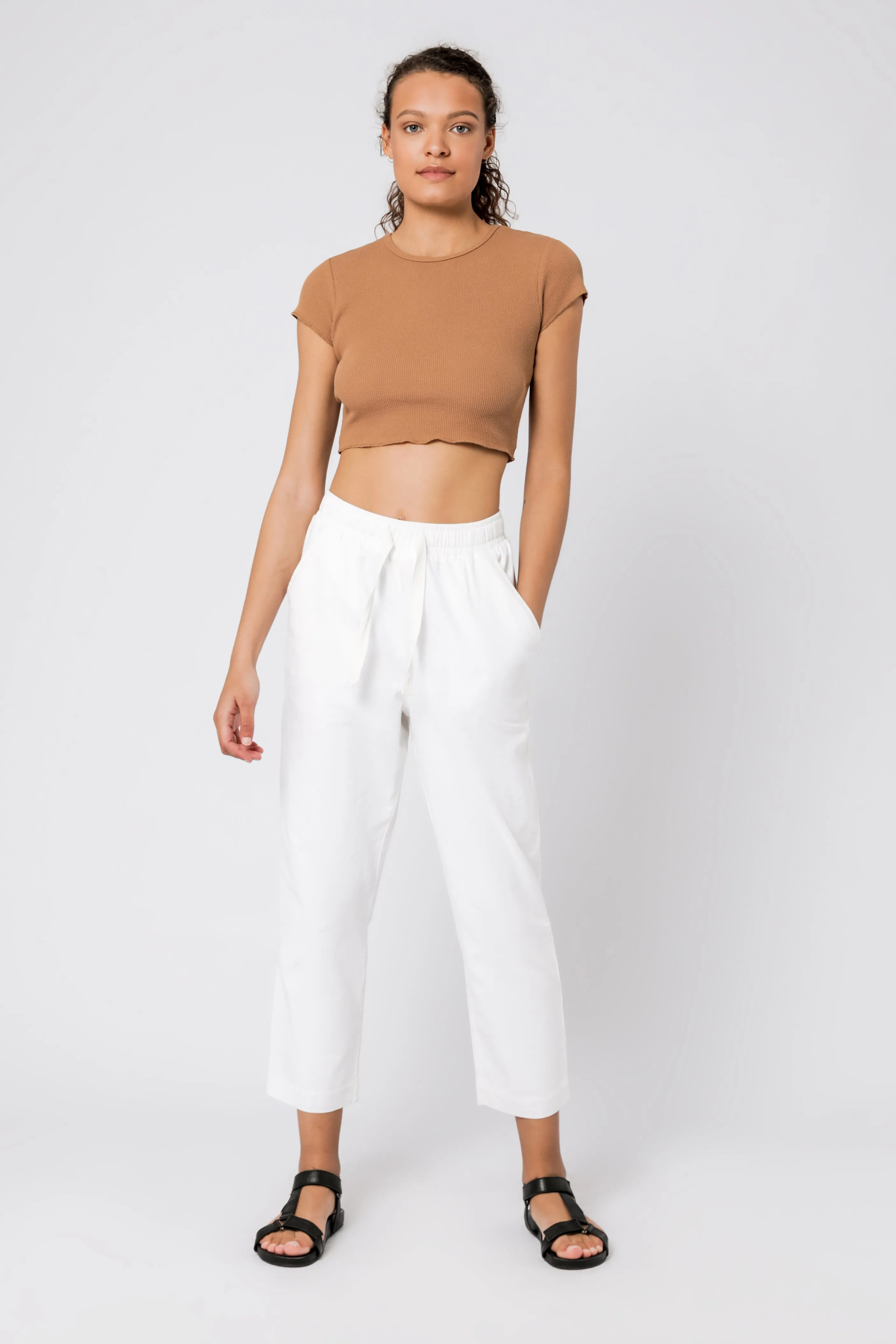 CAMERON BASIC WAFFLE TEE sold by Nude Lucy