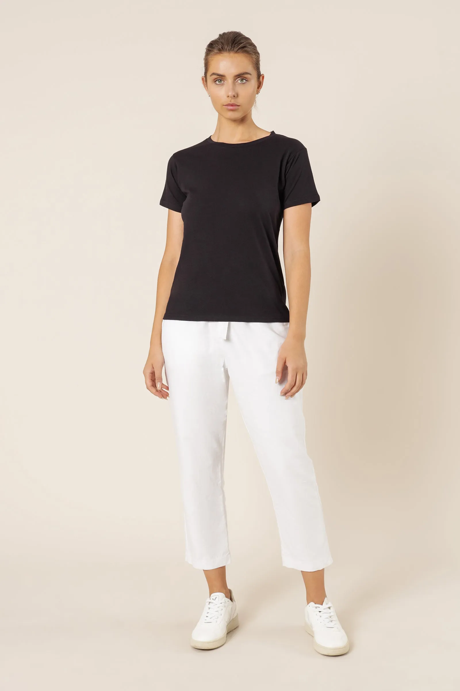 HARPER BASIC CREW NECK TEE sold by Nude Lucy
