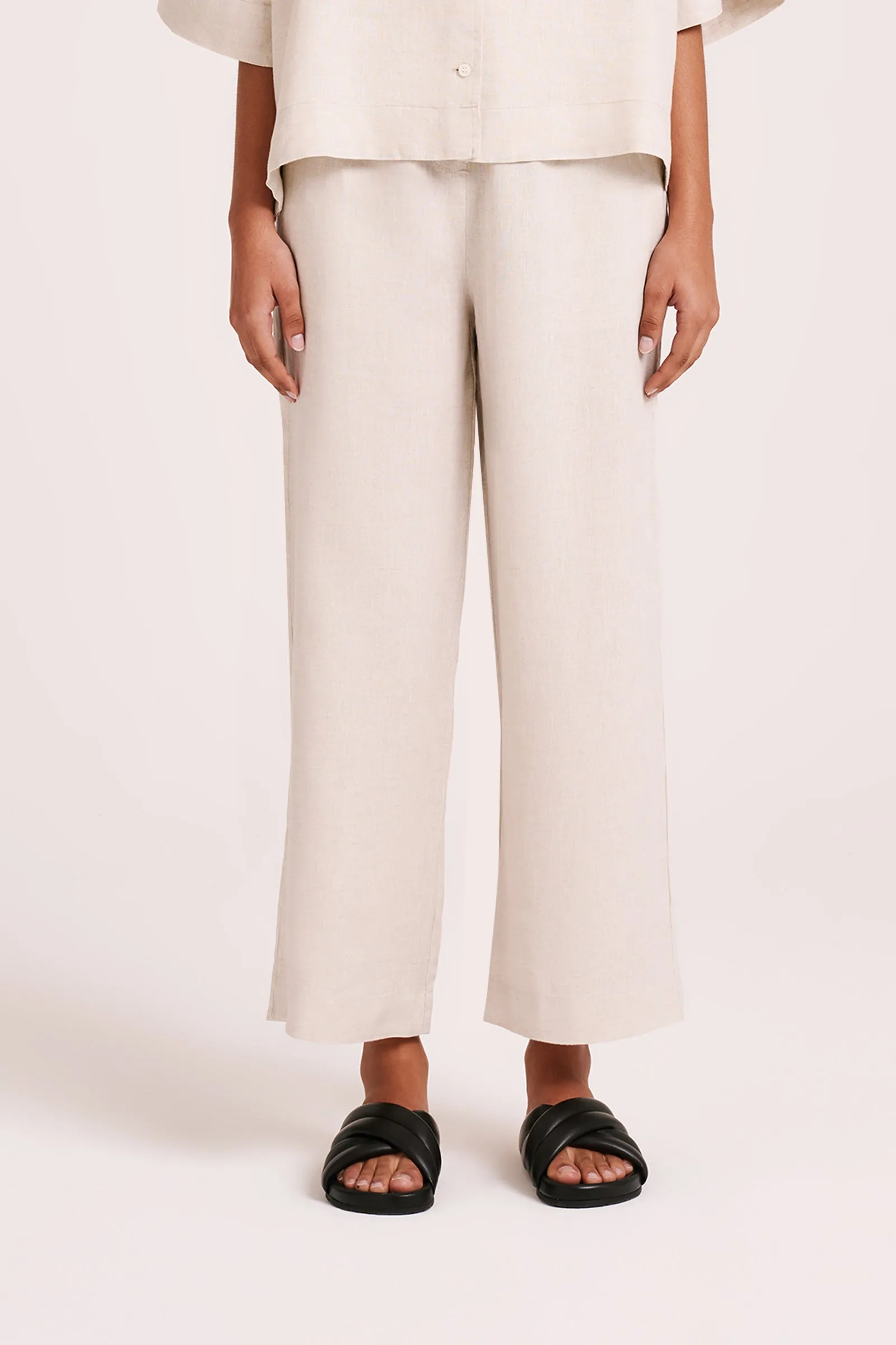 LOUNGE LINEN CROP PANT sold by Nude Lucy product image thumbnail 2