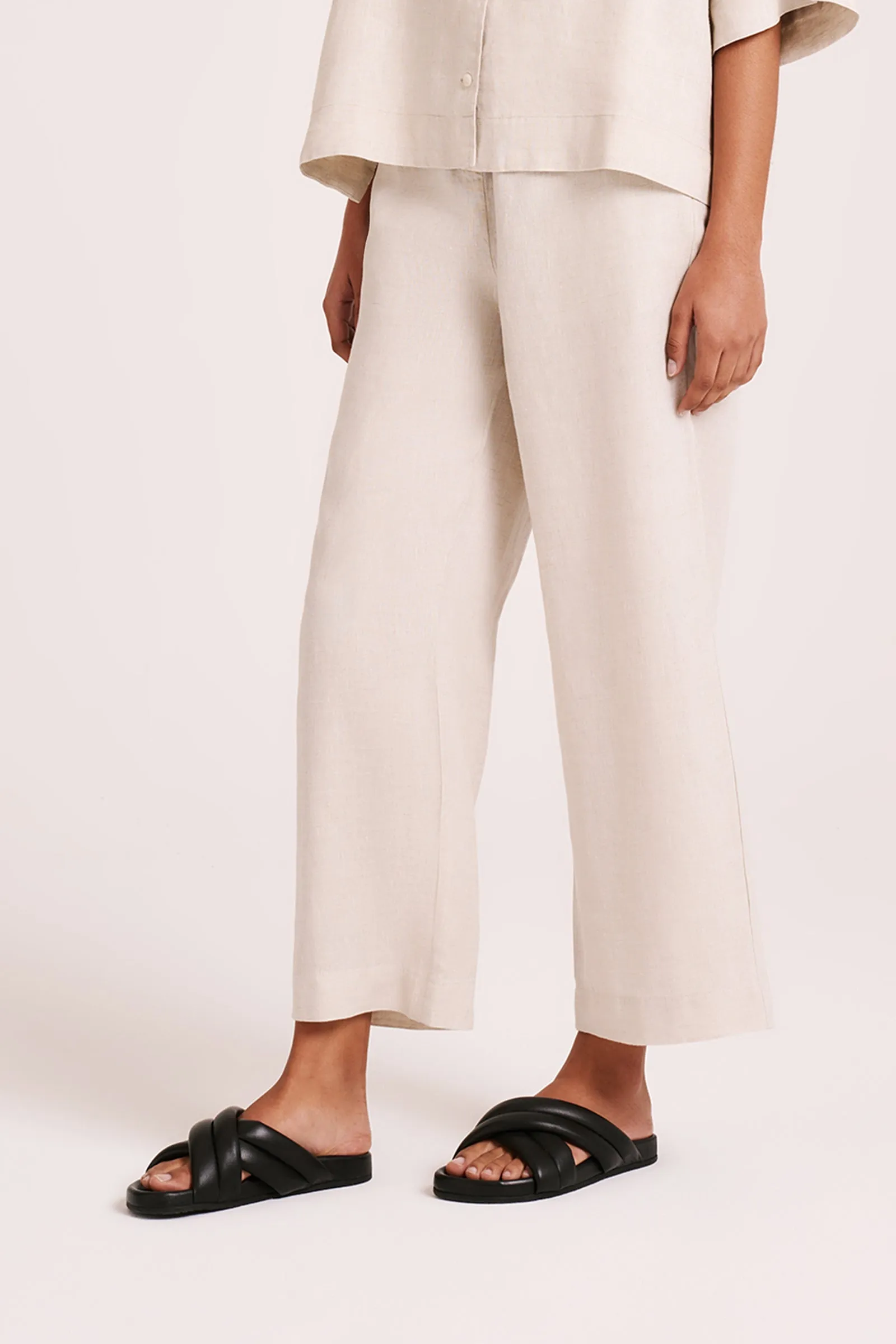 LOUNGE LINEN CROP PANT sold by Nude Lucy product image thumbnail 3