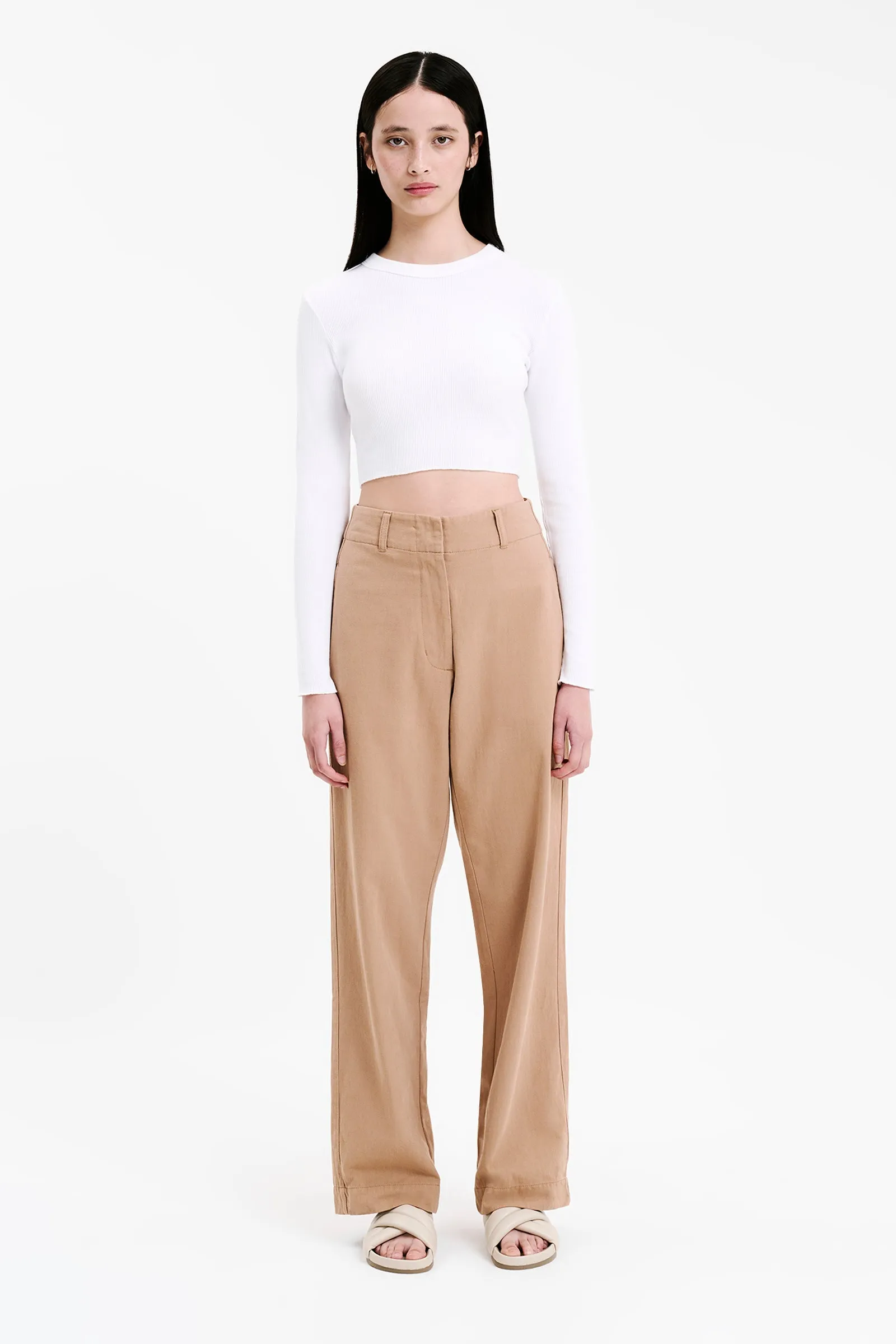 ESSENTIAL LS WAFFLE TEE sold by Nude Lucy