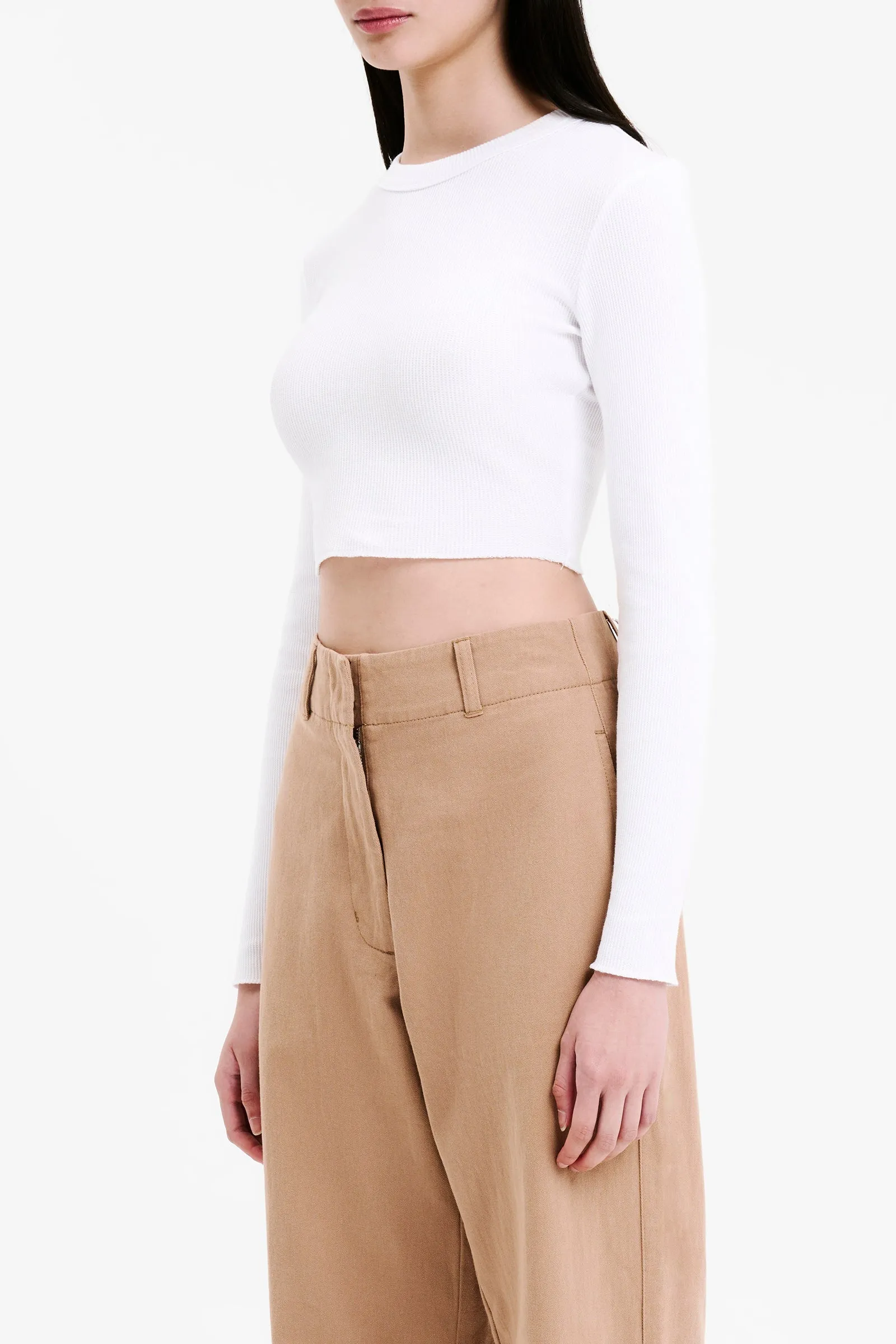 ESSENTIAL LS WAFFLE TEE sold by Nude Lucy product image thumbnail 3