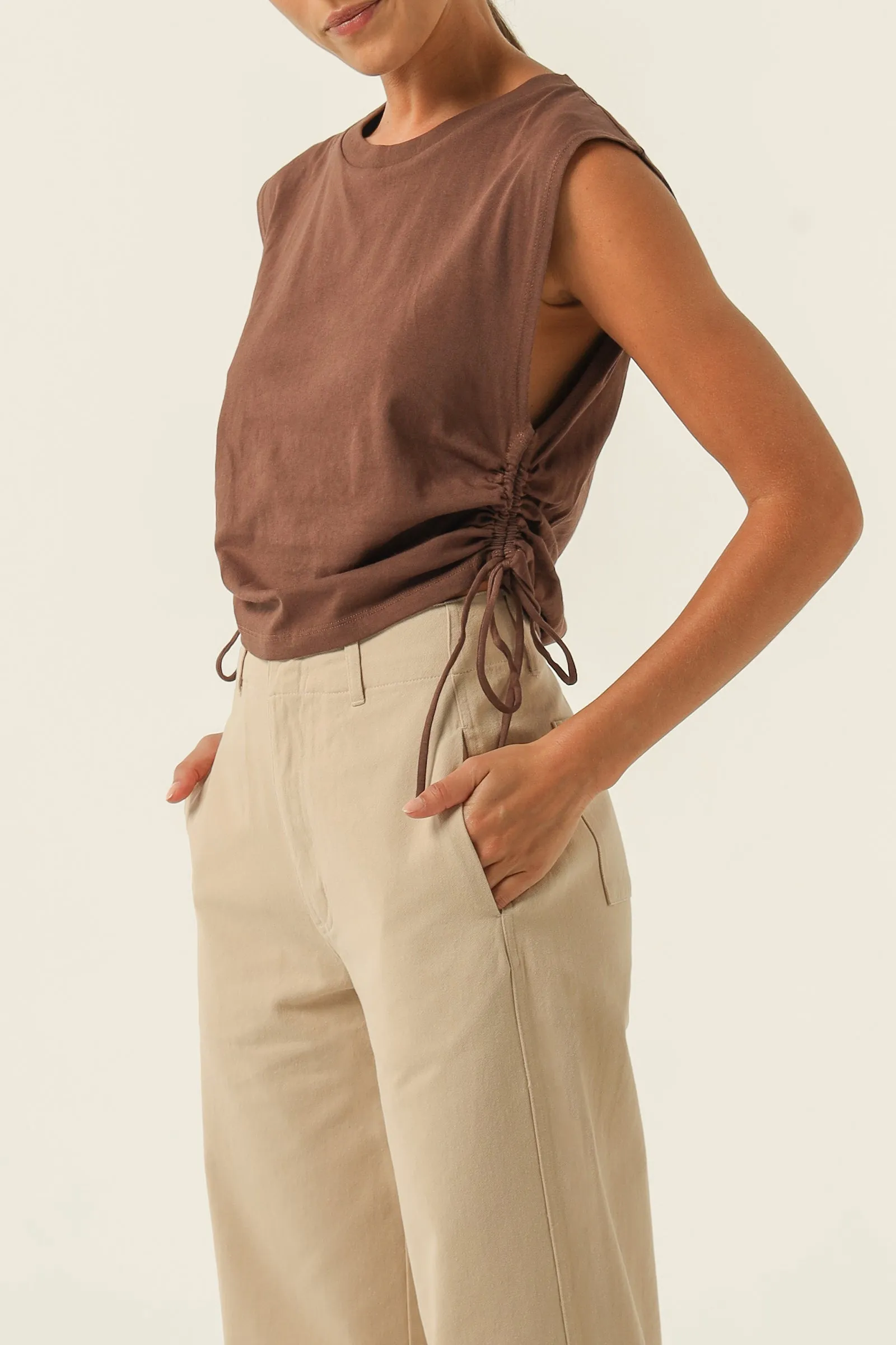 ROWAN ORGANIC DRAWSTRING TANK sold by Nude Lucy product image thumbnail 3