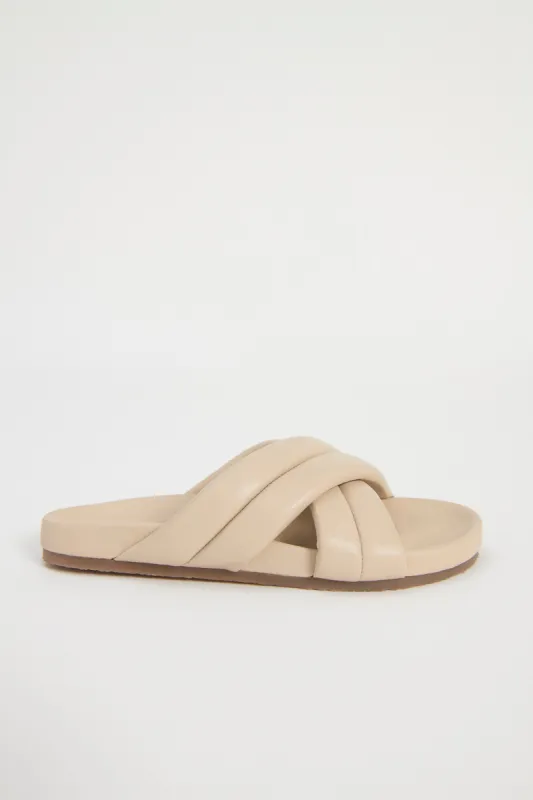 CROSSOVER LEATHER SLIDE sold by Nude Lucy