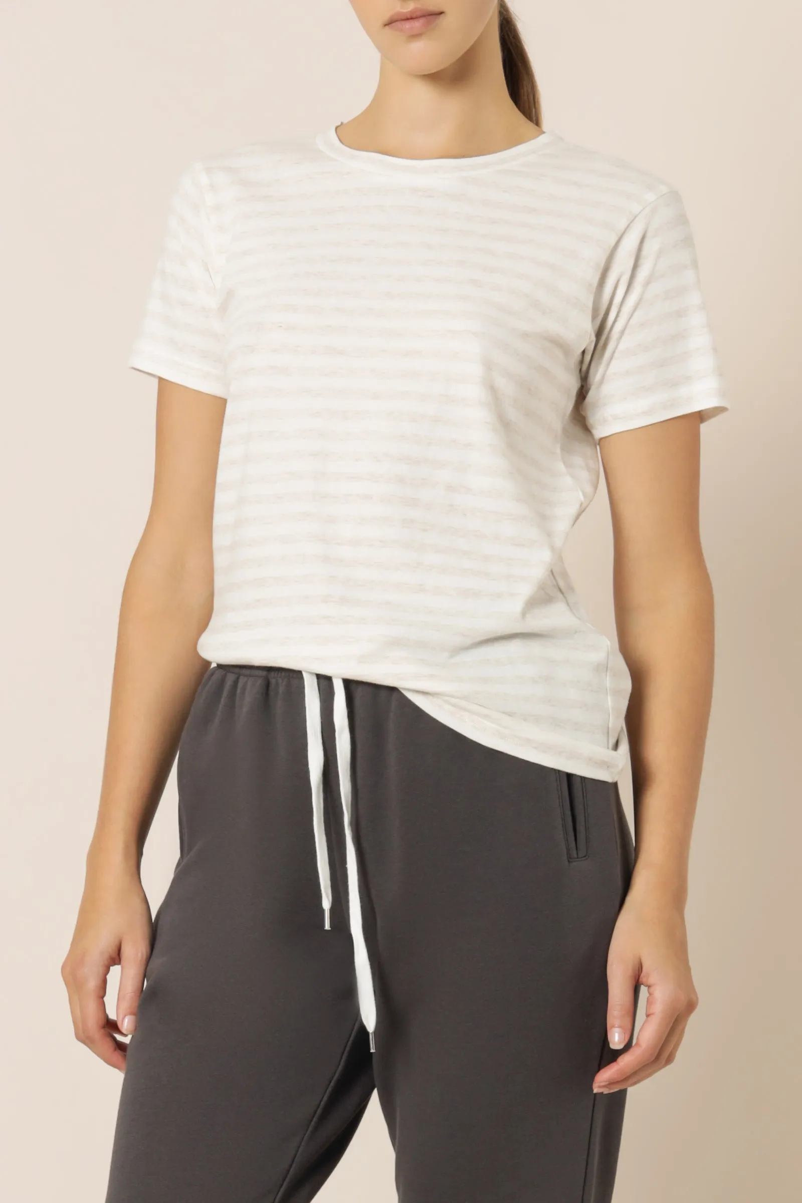 HARPER BASIC CREW NECK TEE sold by Nude Lucy product image thumbnail 2