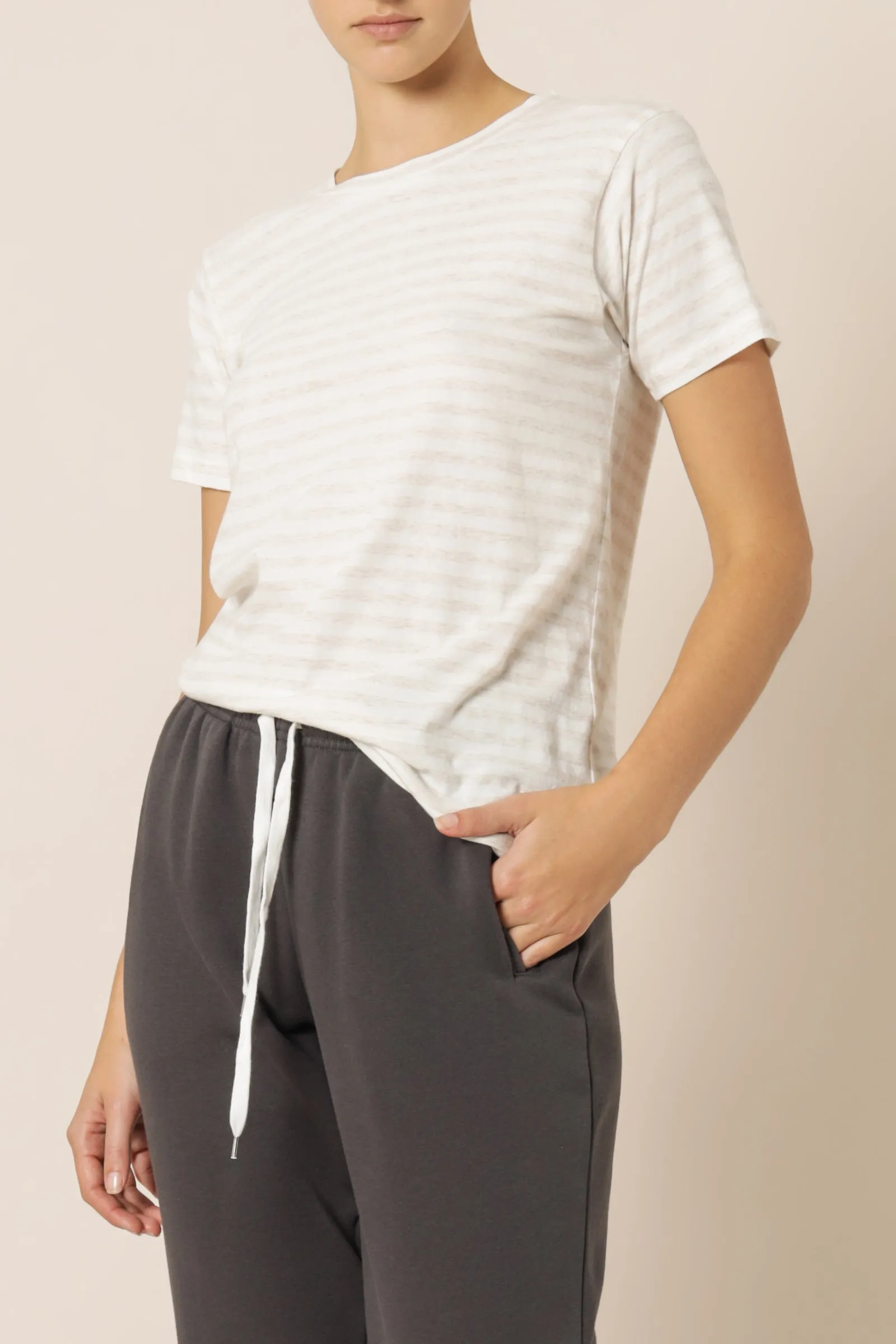 HARPER BASIC CREW NECK TEE sold by Nude Lucy product image thumbnail 3