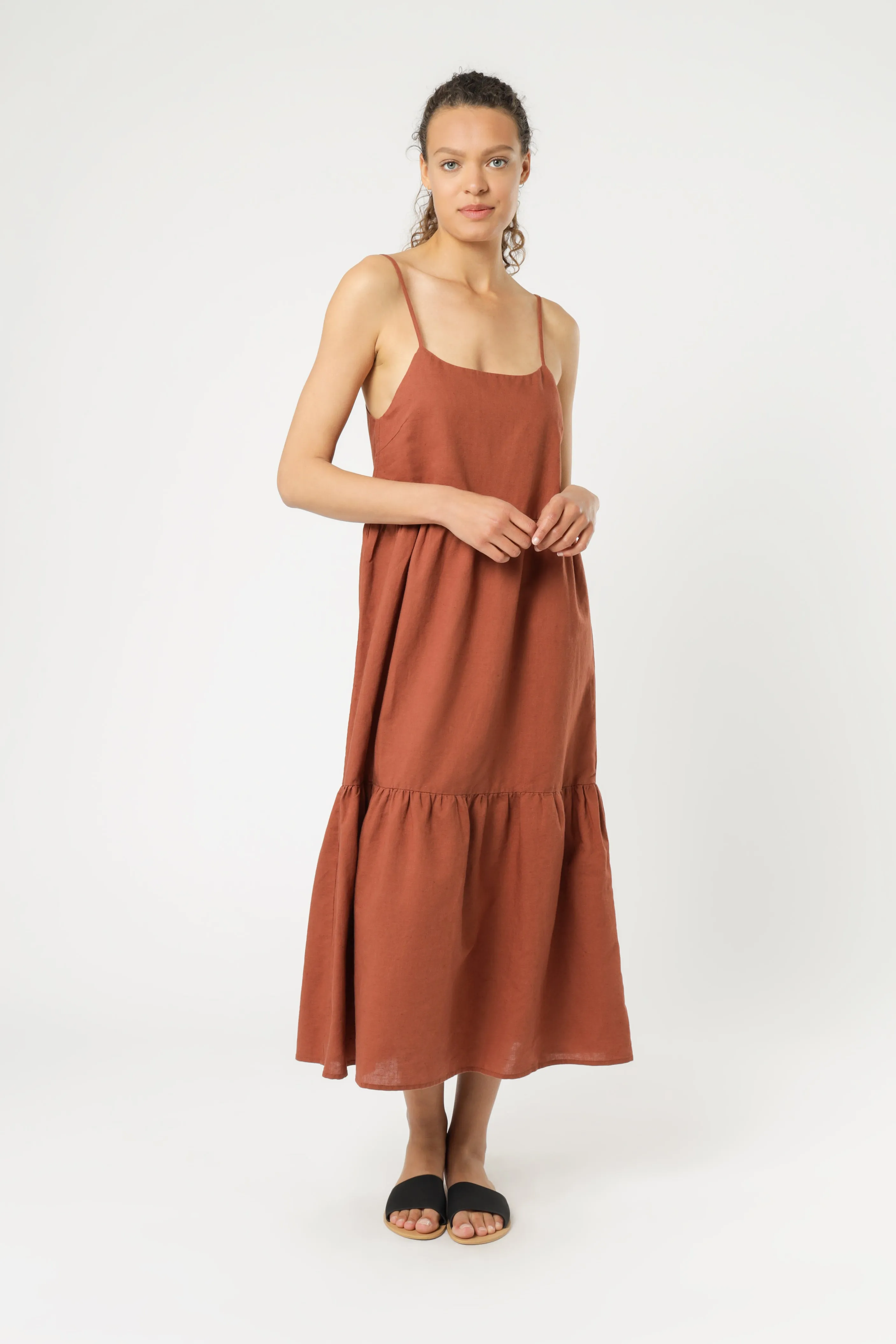 MILES LINEN MIDI DRESS sold by Nude Lucy