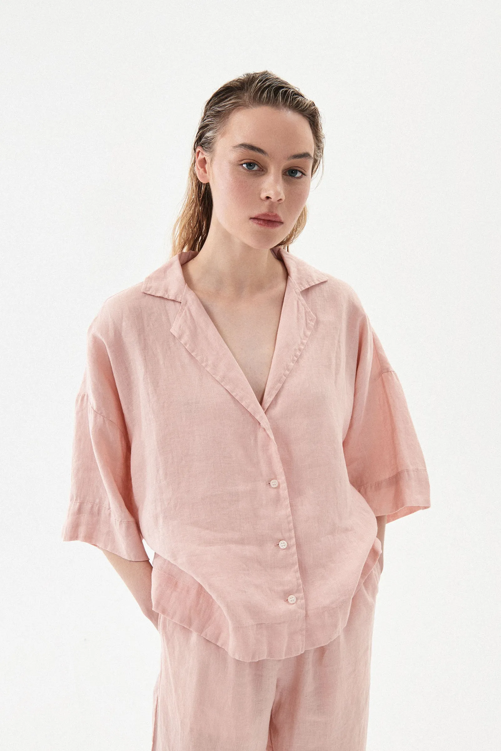 NUDE LINEN LOUNGE SHIRT sold by Nude Lucy product image thumbnail 2