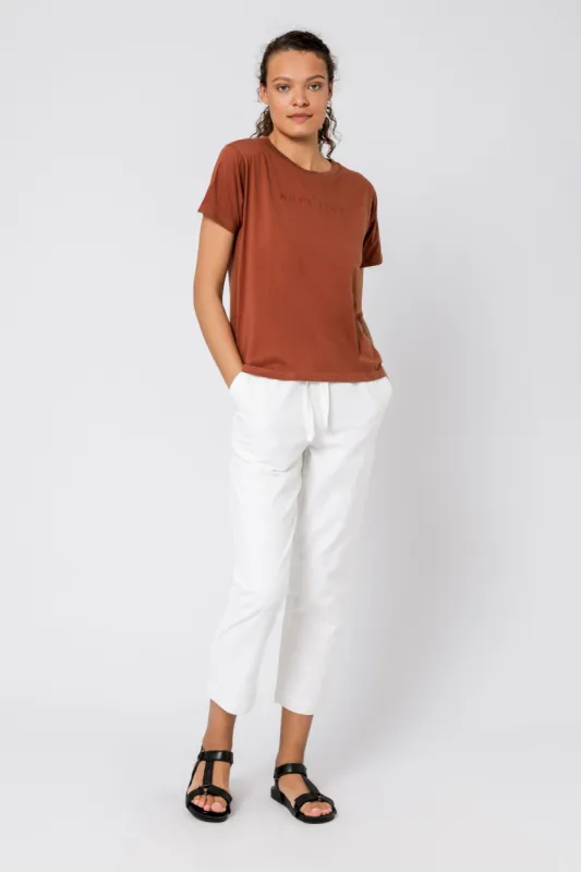 NUDE LUCY EMBROIDERED SLOGAN TEE sold by Nude Lucy