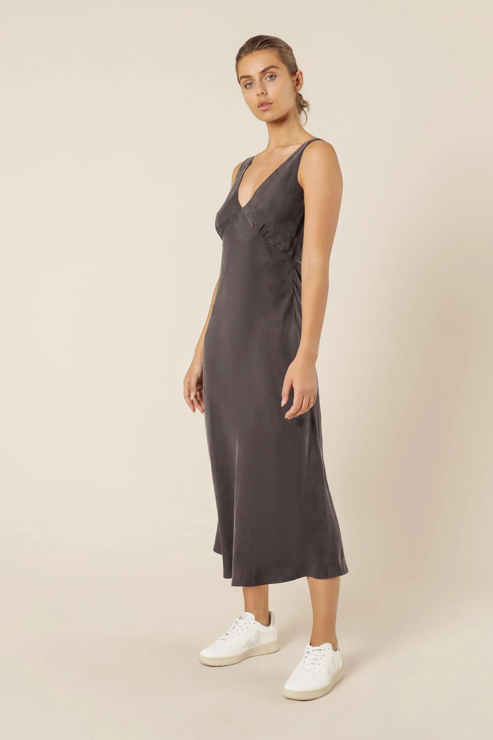 REESE CUPRO V NECK MIDI DRESS sold by Nude Lucy product image thumbnail 2