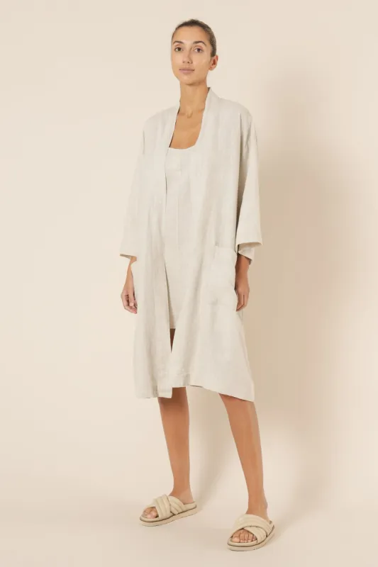 NUDE LINEN LOUNGE ROBE sold by Nude Lucy