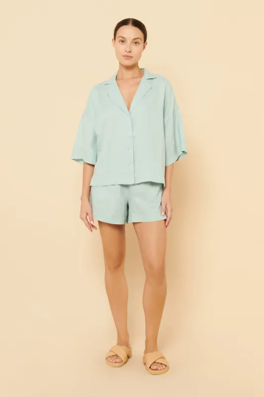 NUDE LINEN LOUNGE SHIRT sold by Nude Lucy