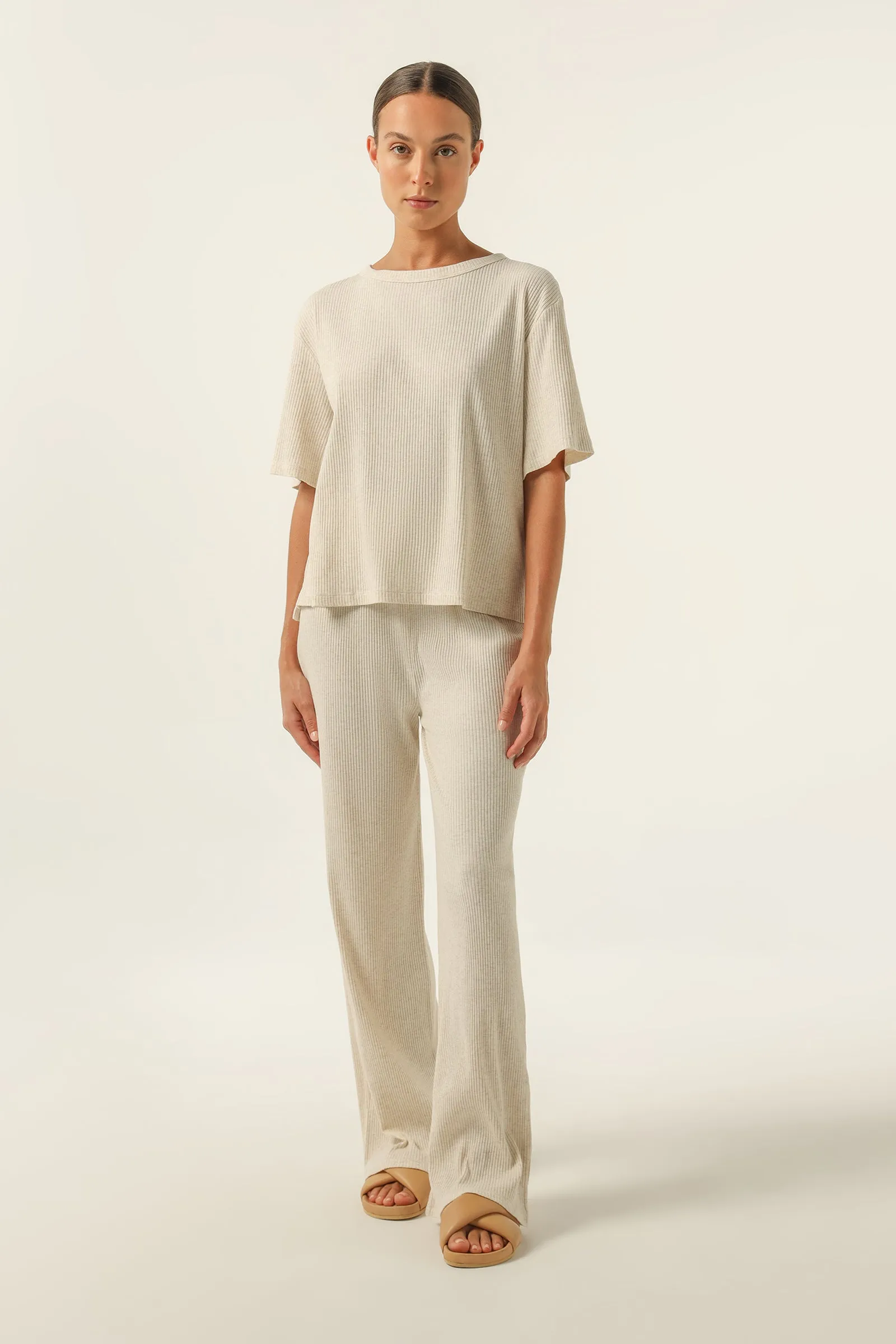 NUDE LOUNGE RIBBED TEE sold by Nude Lucy