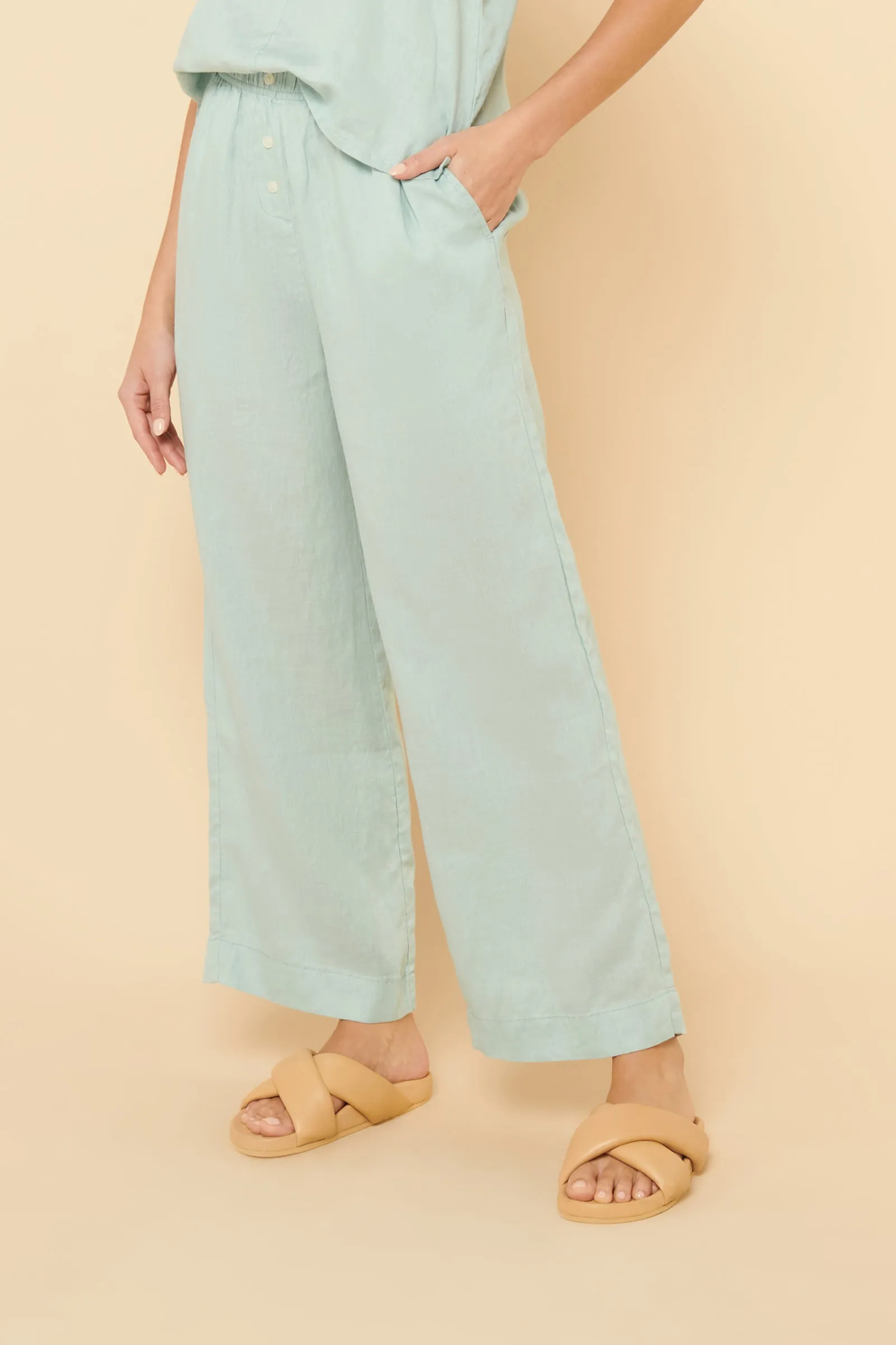 NUDE LINEN LOUNGE CROP PANT sold by Nude Lucy product image thumbnail 3