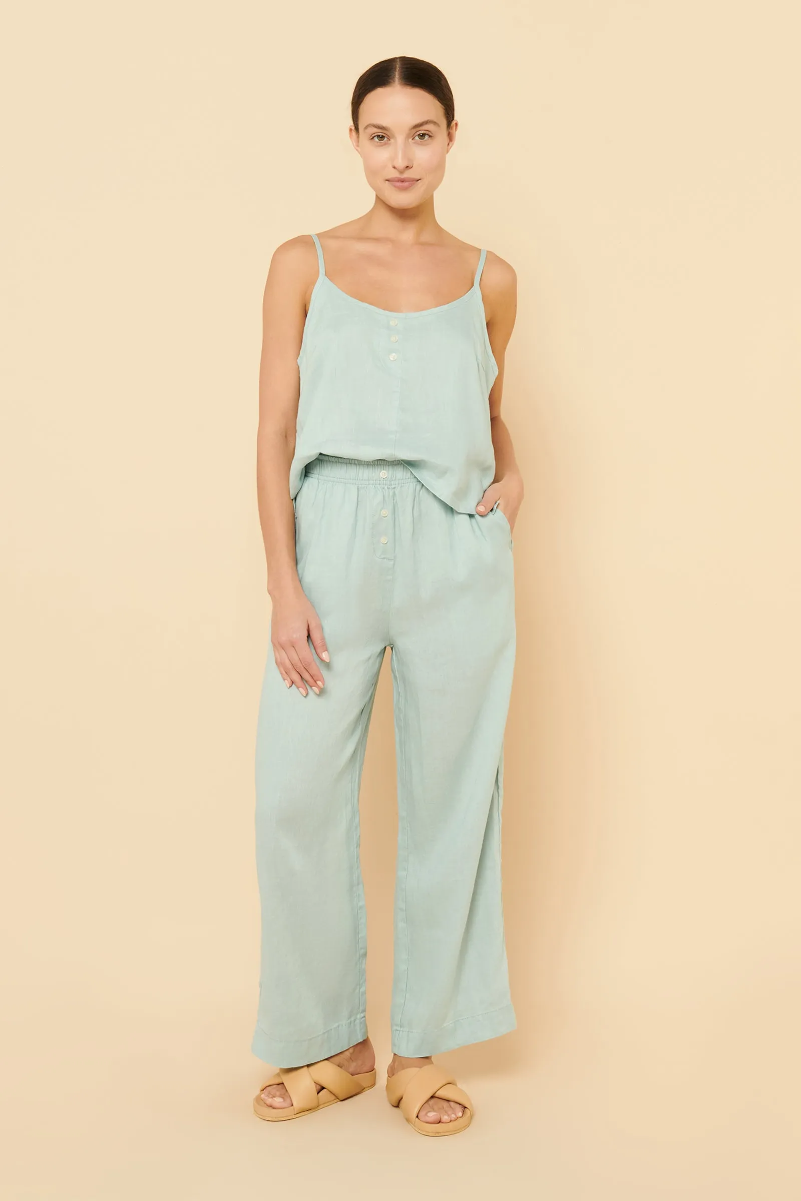 NUDE LINEN LOUNGE CROP PANT sold by Nude Lucy