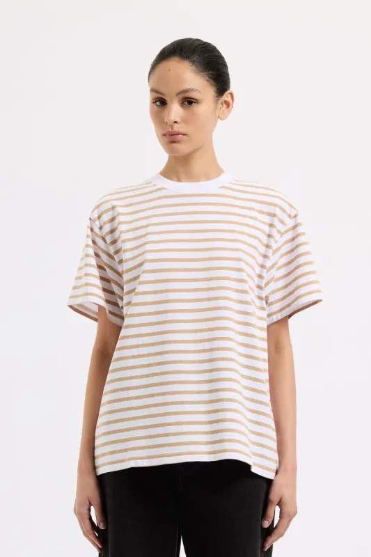 ORGANIC STRIPE BOYFRIEND TEE sold by Nude Lucy