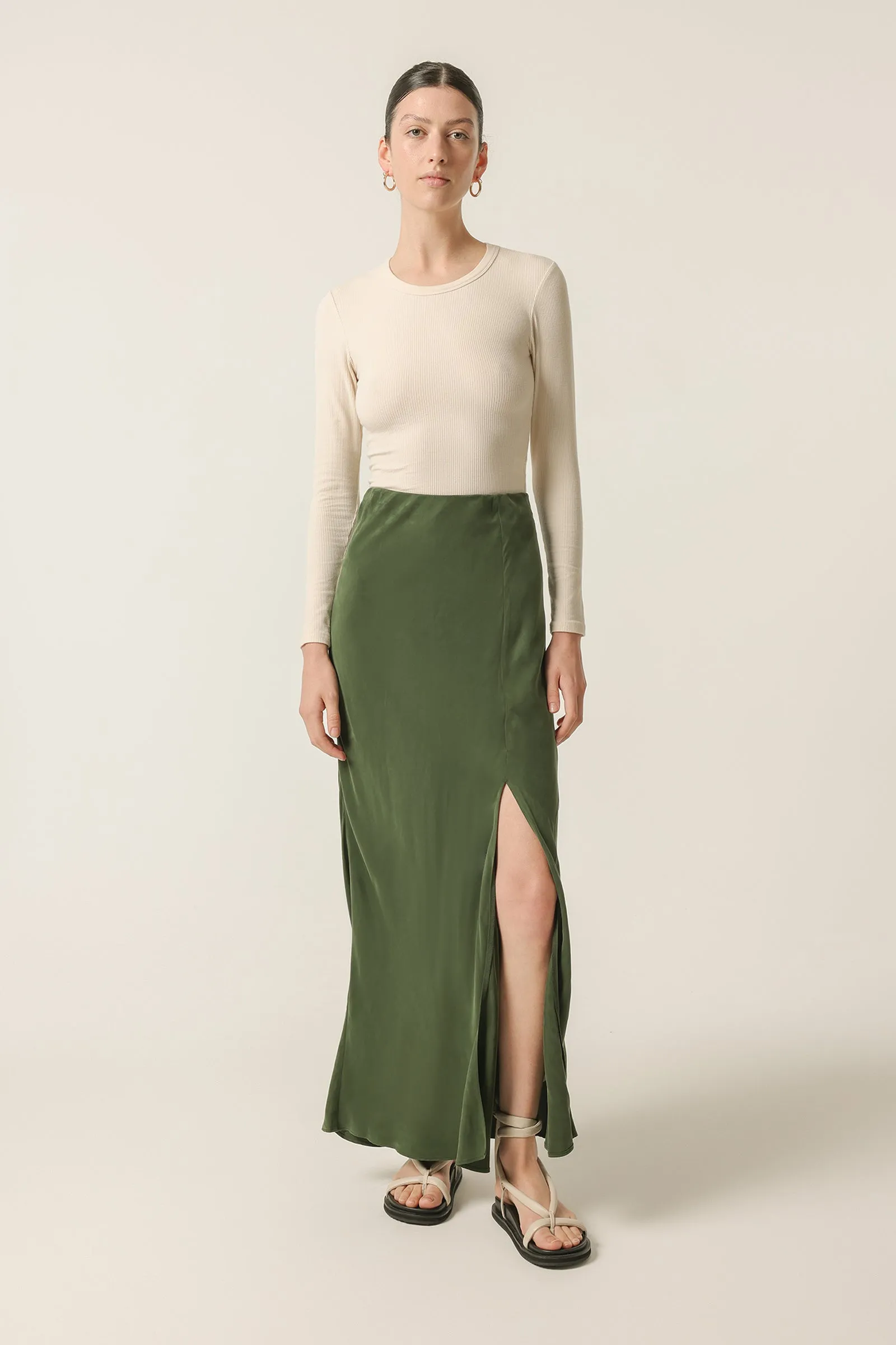 HARLOW CUPRO MAXI SKIRT sold by Nude Lucy