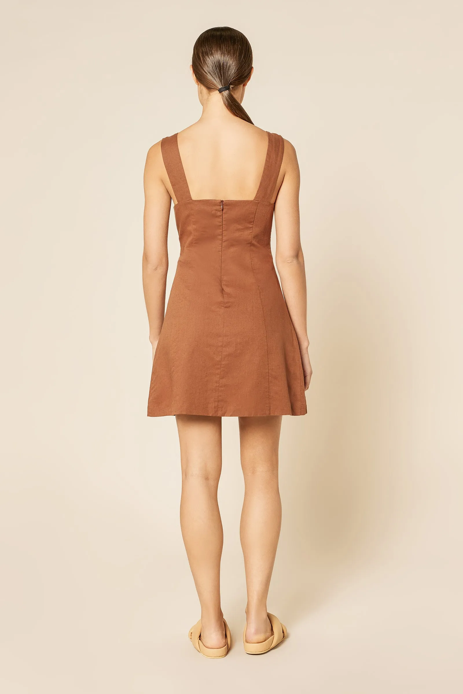 BREANNA LINEN MINI DRESS sold by Nude Lucy product image thumbnail 3