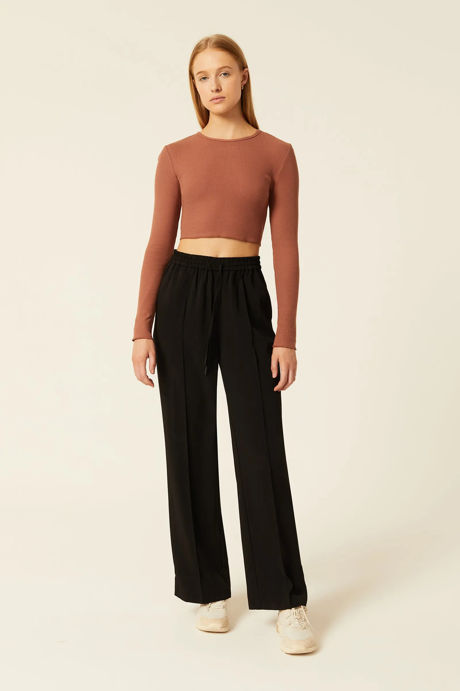 CAMERON WAFFLE LS TEE sold by Nude Lucy