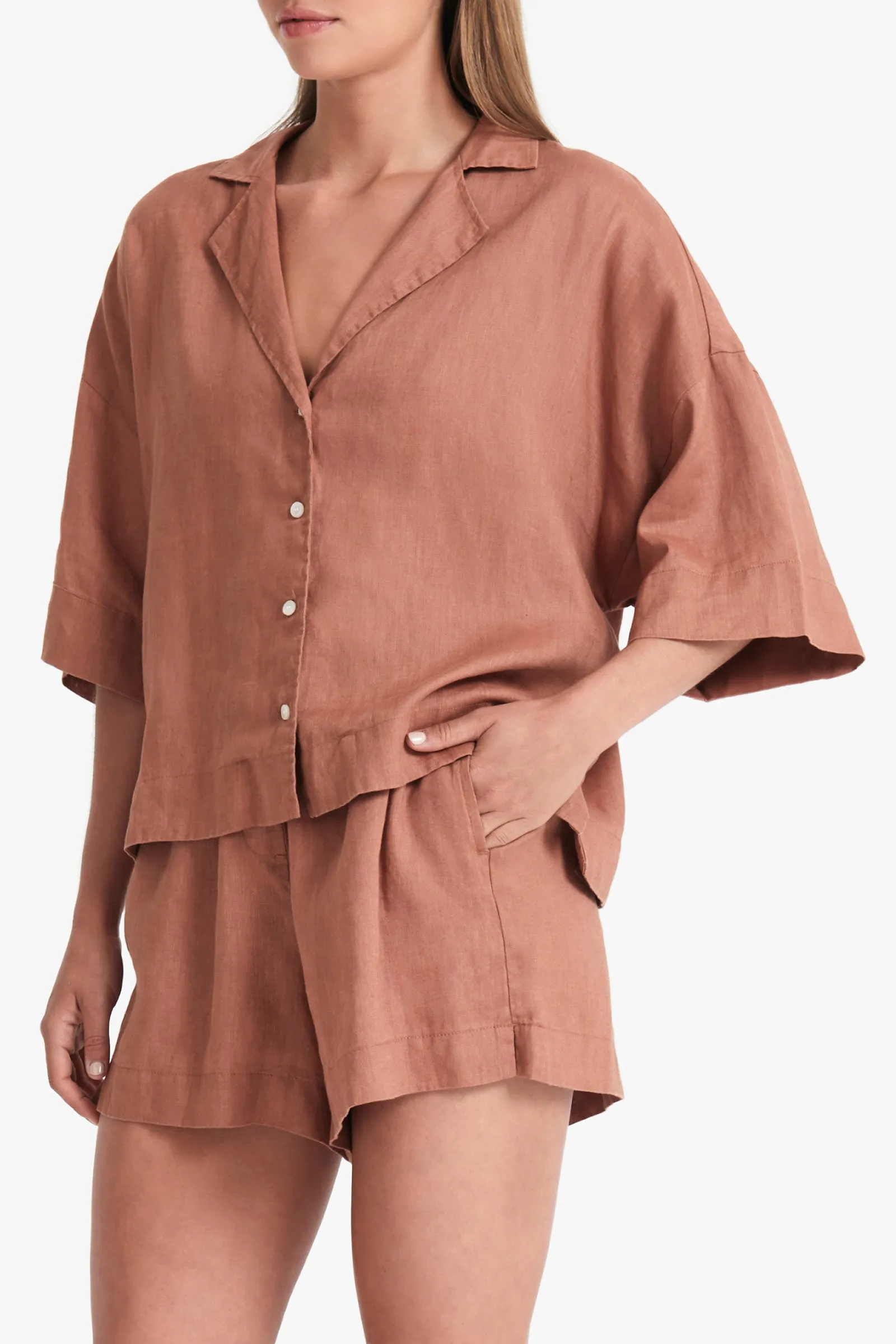 LOUNGE LINEN SHIRT sold by Nude Lucy product image thumbnail 3
