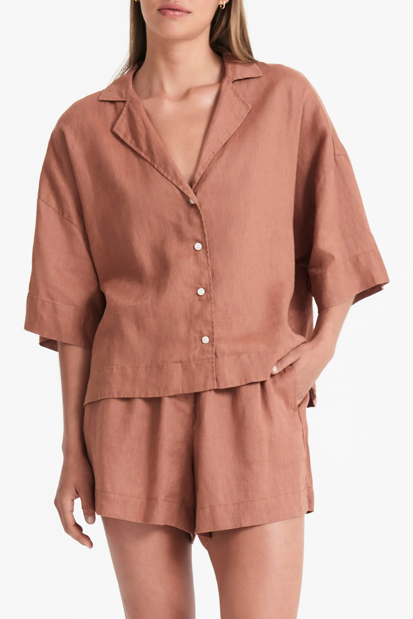LOUNGE LINEN SHIRT sold by Nude Lucy product image thumbnail 2