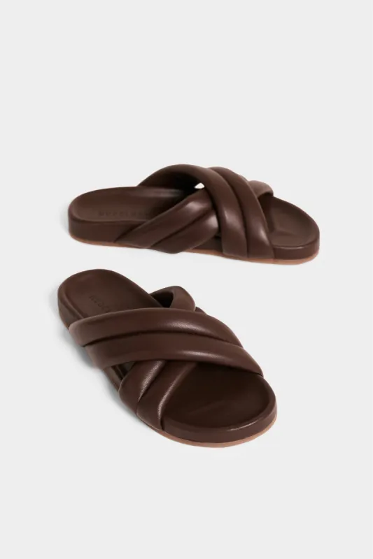 CROSSOVER LEATHER SLIDE sold by Nude Lucy