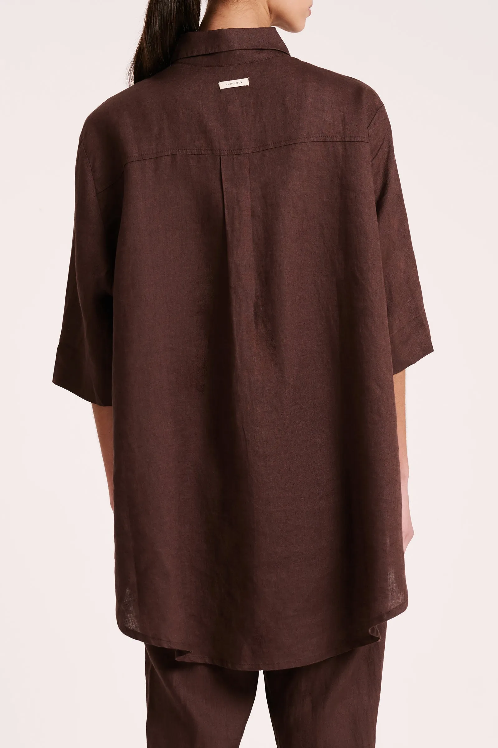 LOUNGE LINEN LONGLINE SHIRT sold by Nude Lucy product image thumbnail 5
