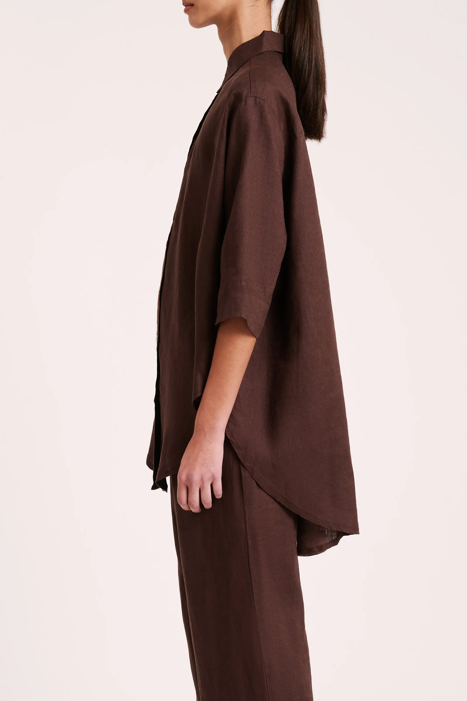 LOUNGE LINEN LONGLINE SHIRT sold by Nude Lucy product image thumbnail 4