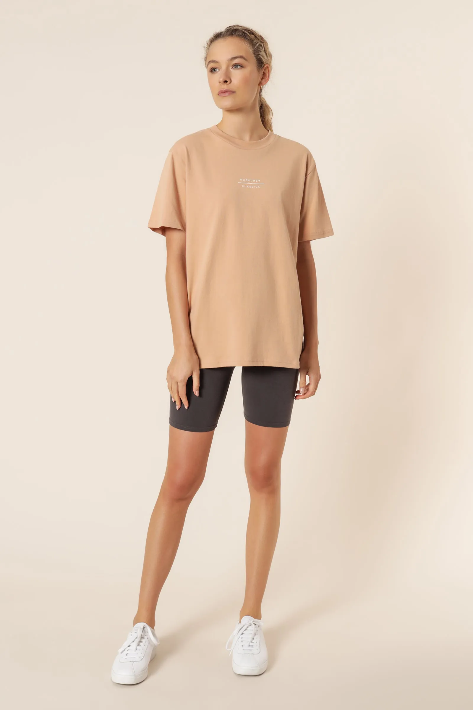 NUDE CLASSICS SLOGAN BF TEE sold by Nude Lucy