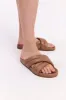 CROSSOVER LEATHER SLIDE sold by Nude Lucy