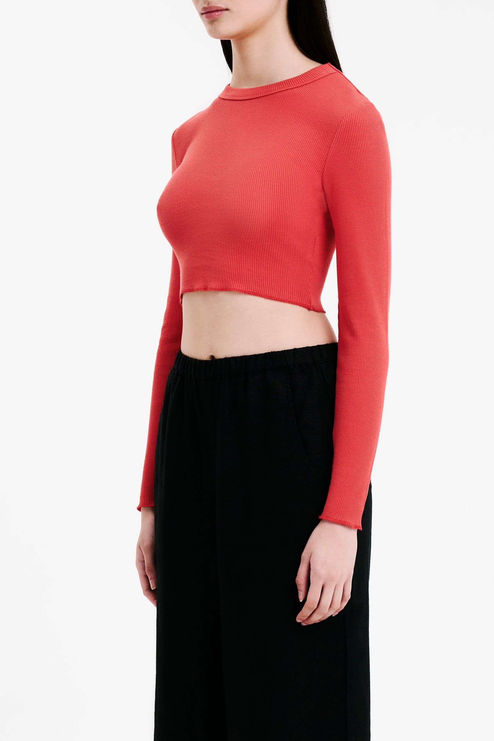ESSENTIAL LS WAFFLE TEE sold by Nude Lucy product image thumbnail 3