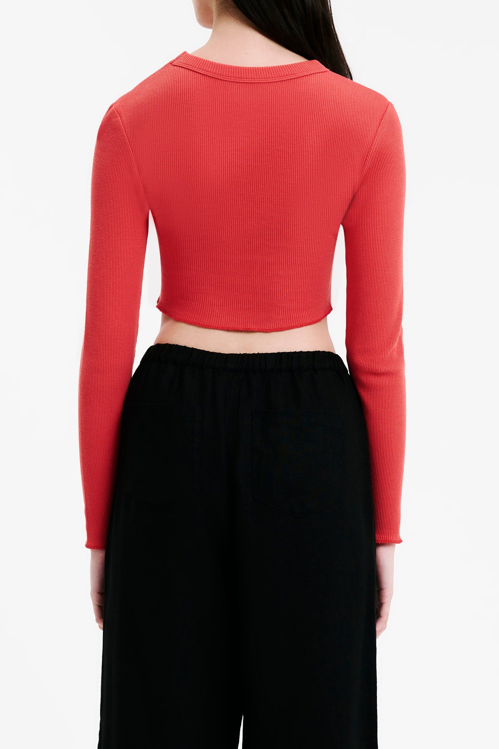 ESSENTIAL LS WAFFLE TEE sold by Nude Lucy product image thumbnail 4