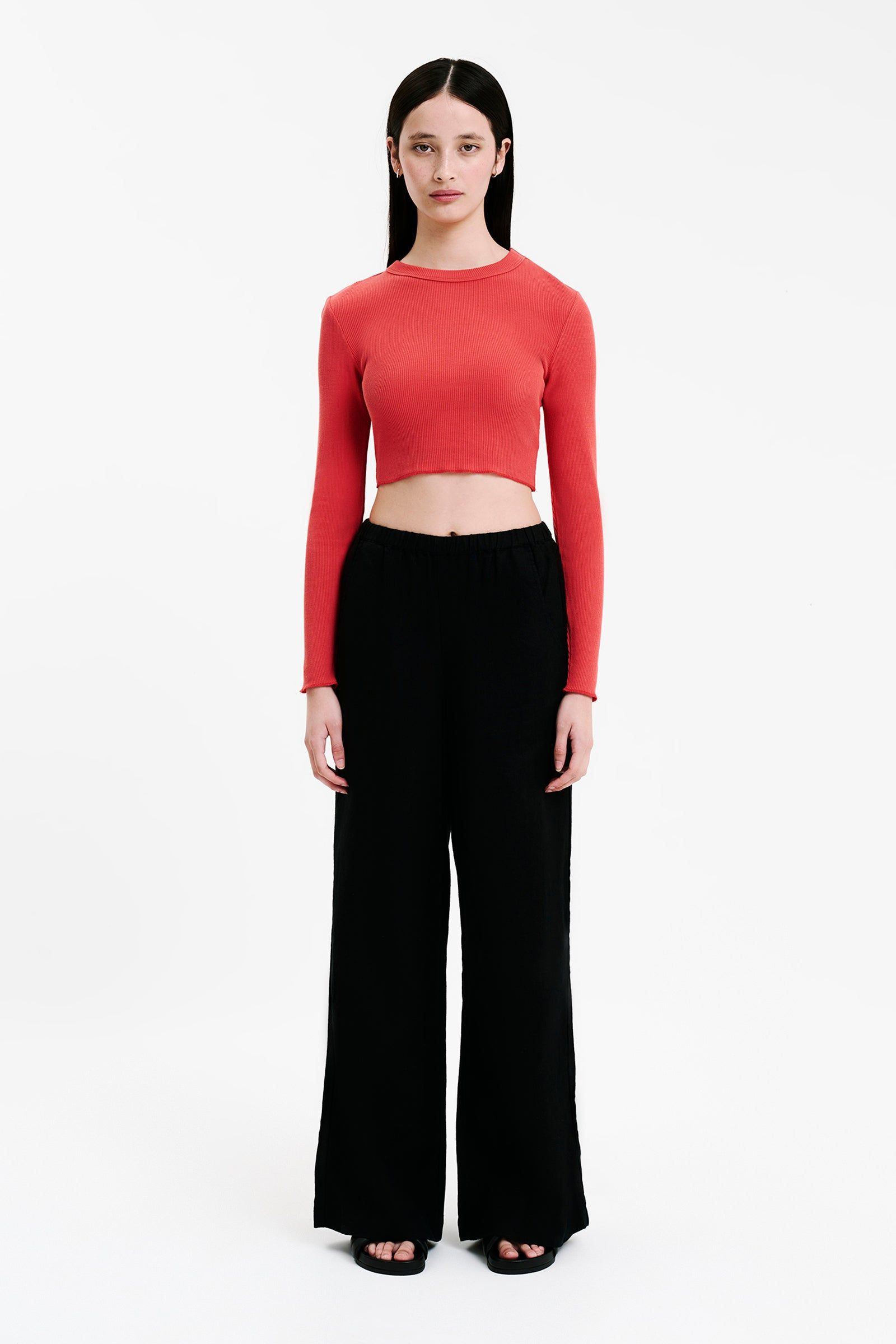 ESSENTIAL LS WAFFLE TEE sold by Nude Lucy