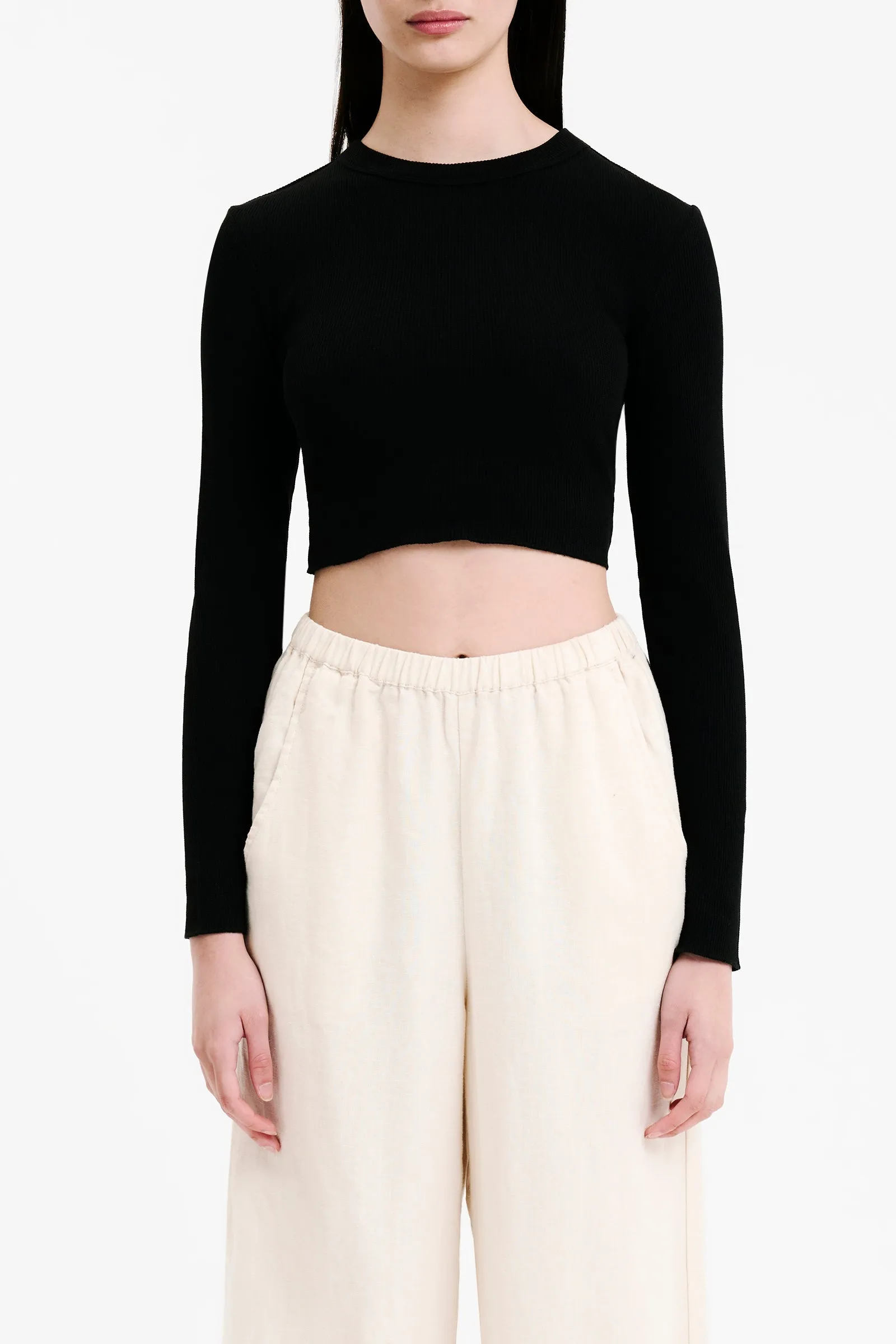 ESSENTIAL LS WAFFLE TEE sold by Nude Lucy product image thumbnail 2