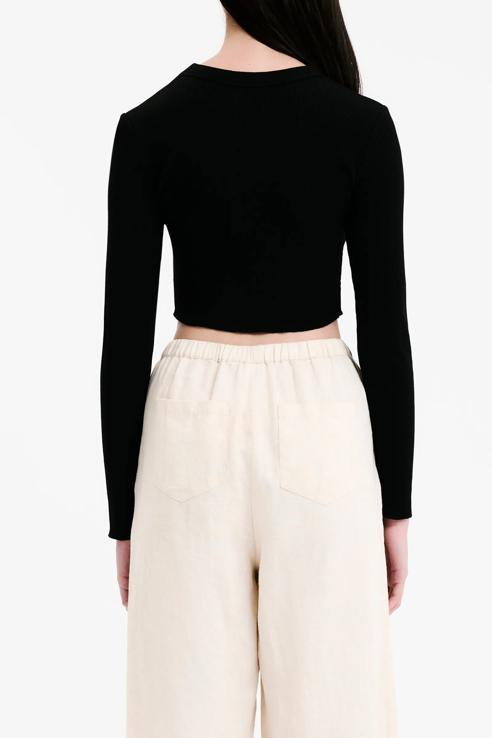 ESSENTIAL LS WAFFLE TEE sold by Nude Lucy product image thumbnail 4