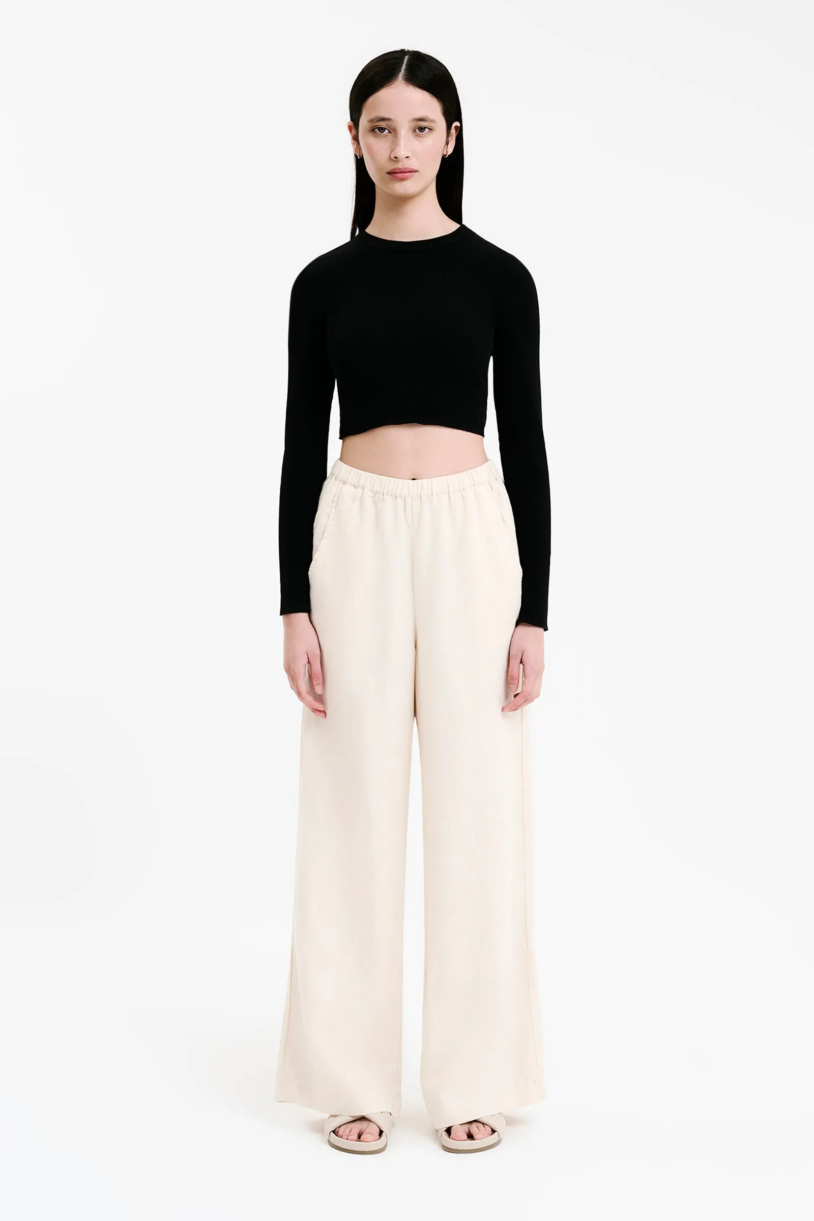 ESSENTIAL LS WAFFLE TEE sold by Nude Lucy