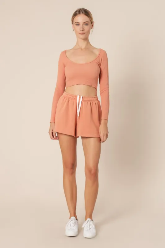 CAMERON WAFFLE LS SCOOP TEE sold by Nude Lucy