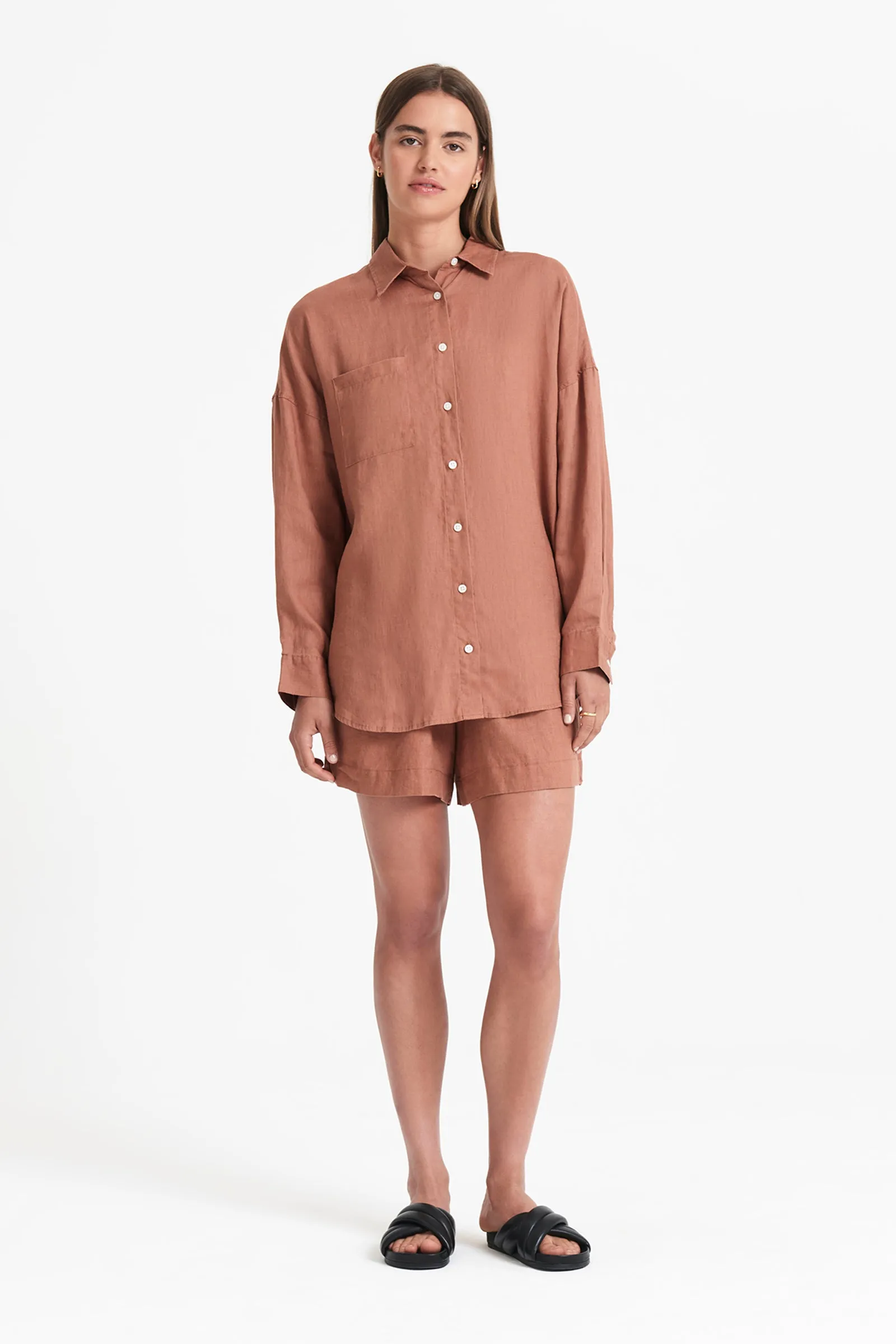 LOUNGE HERITAGE LINEN SHIRT sold by Nude Lucy