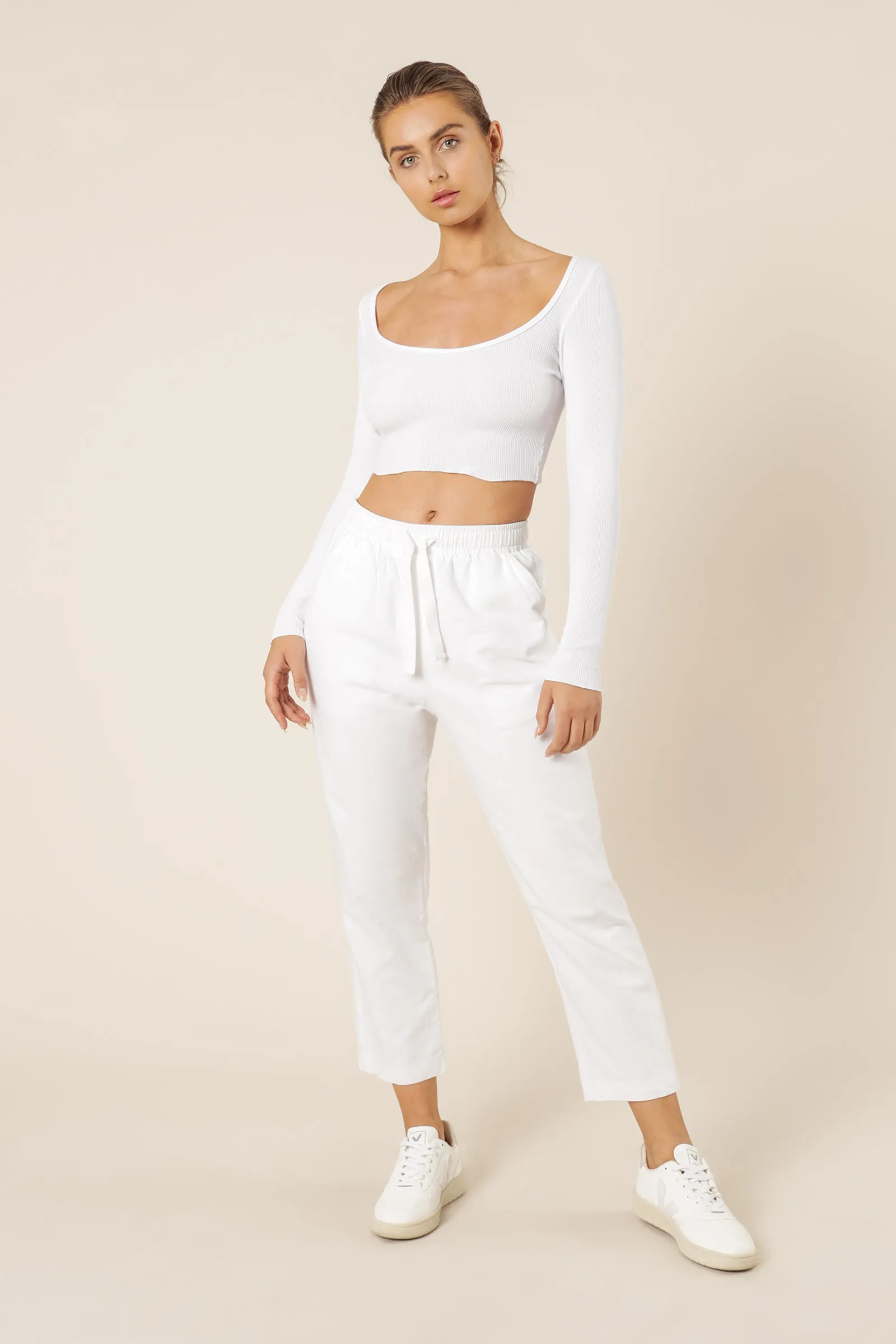 CAMERON WAFFLE LS SCOOP TEE sold by Nude Lucy