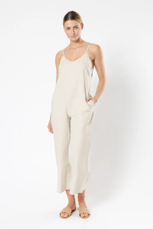DREW LINEN JUMPSUIT sold by Nude Lucy