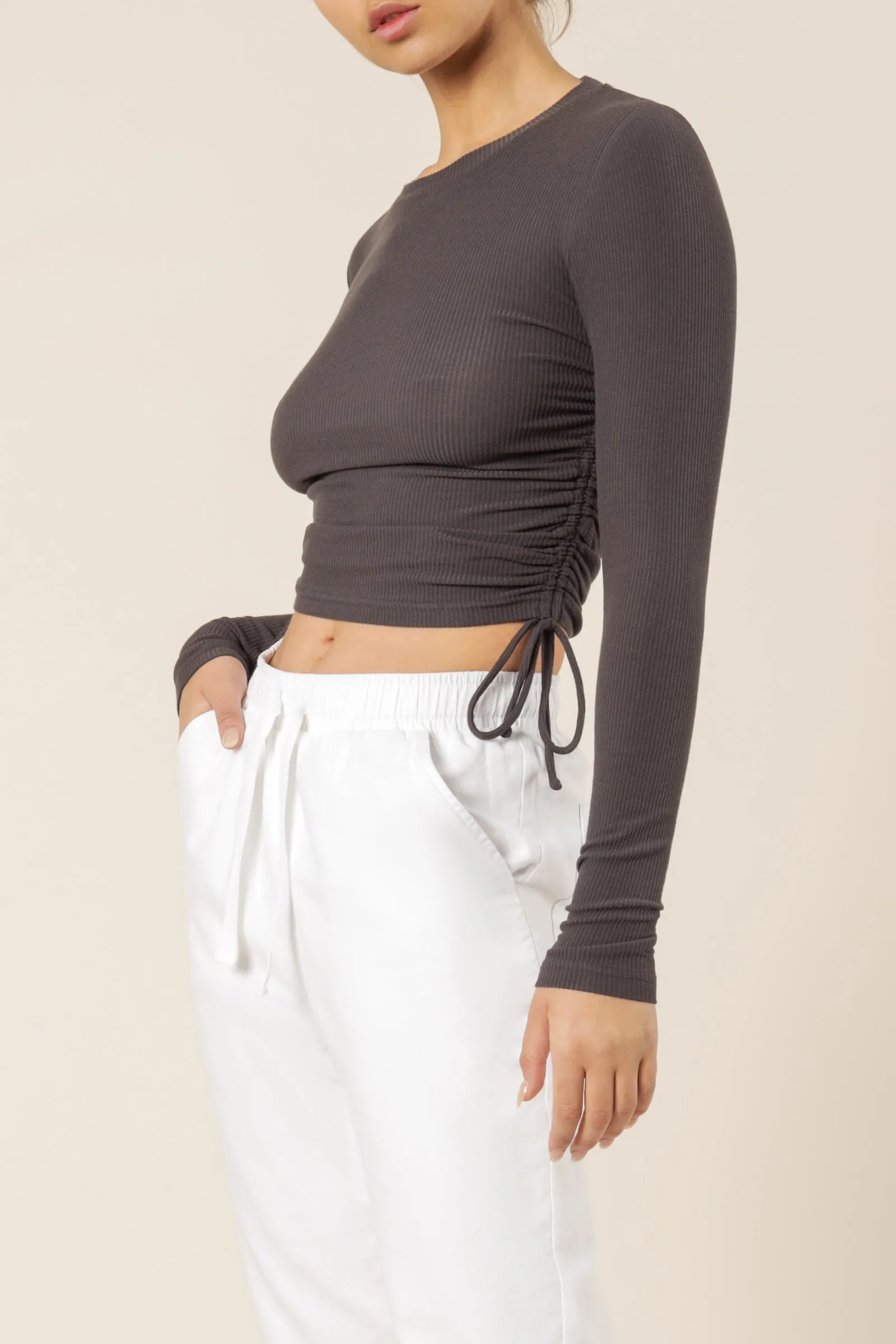 JUNE LS DRAWSTRING TEE sold by Nude Lucy product image thumbnail 3