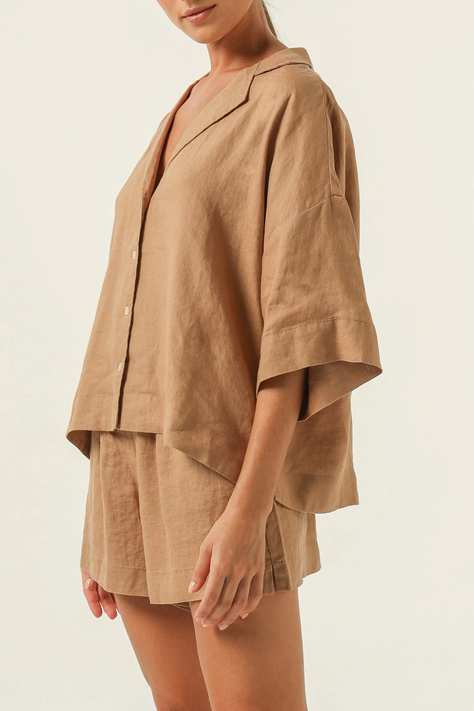 NUDE LINEN LOUNGE SHIRT sold by Nude Lucy product image thumbnail 3