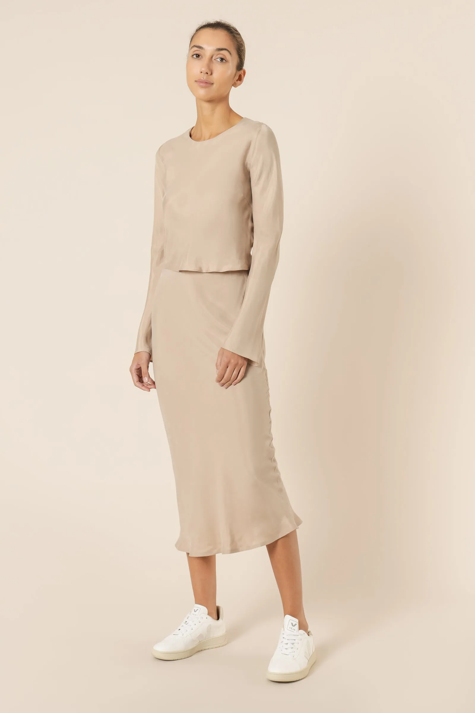 REESE CUPRO MIDI SKIRT sold by Nude Lucy