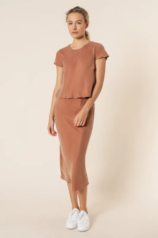 REESE CUPRO MIDI SKIRT sold by Nude Lucy