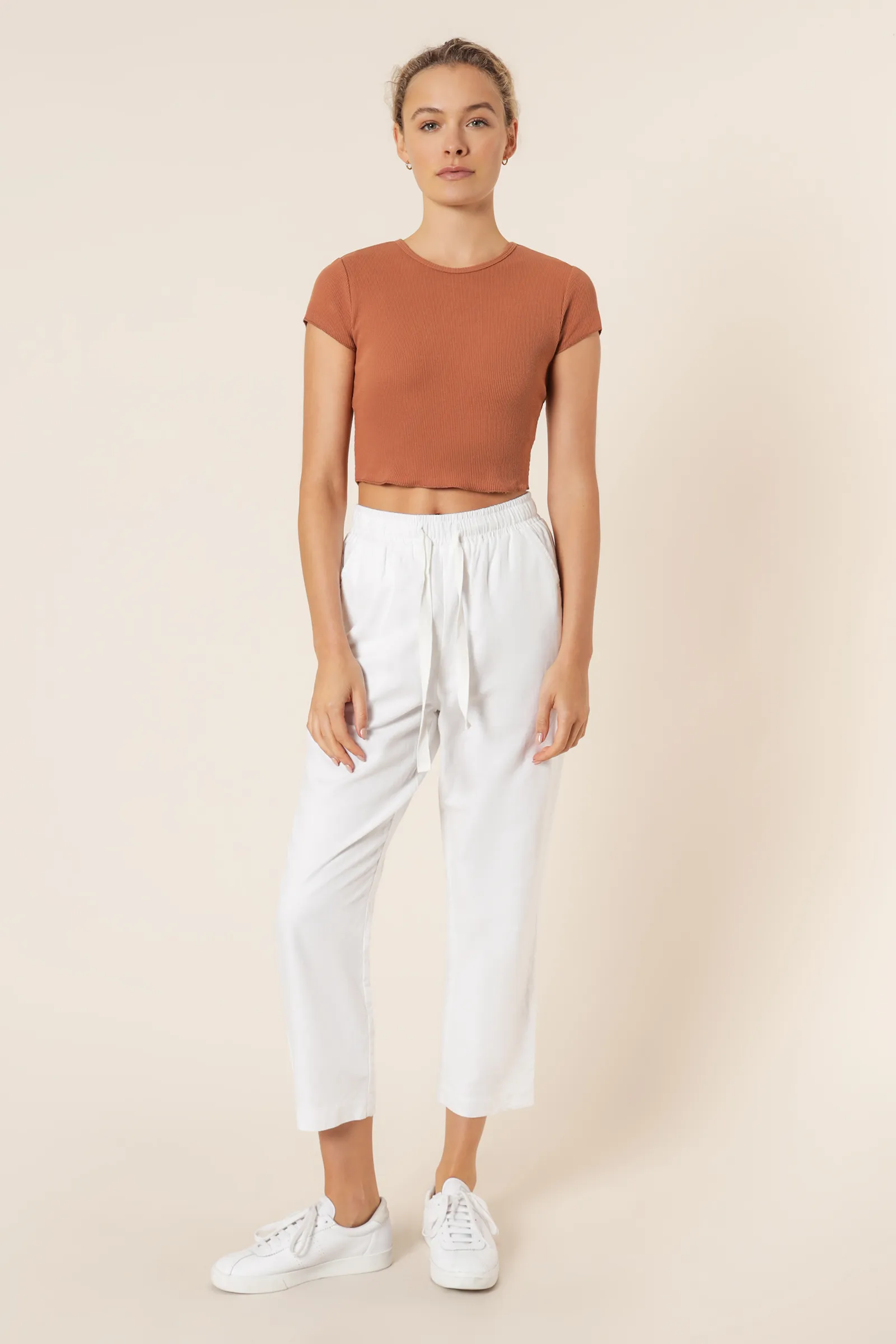 CAMERON BASIC WAFFLE TEE sold by Nude Lucy