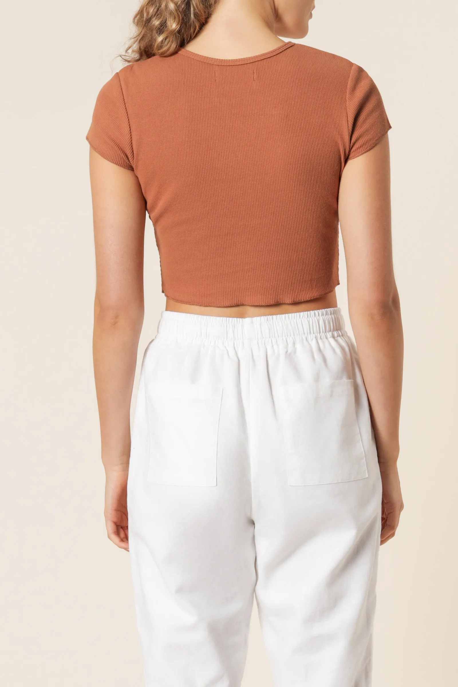 CAMERON BASIC WAFFLE TEE sold by Nude Lucy product image thumbnail 5