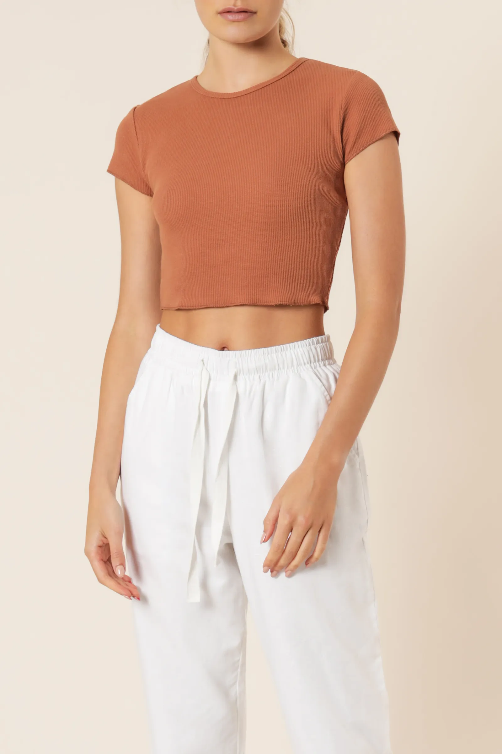 CAMERON BASIC WAFFLE TEE sold by Nude Lucy product image thumbnail 3